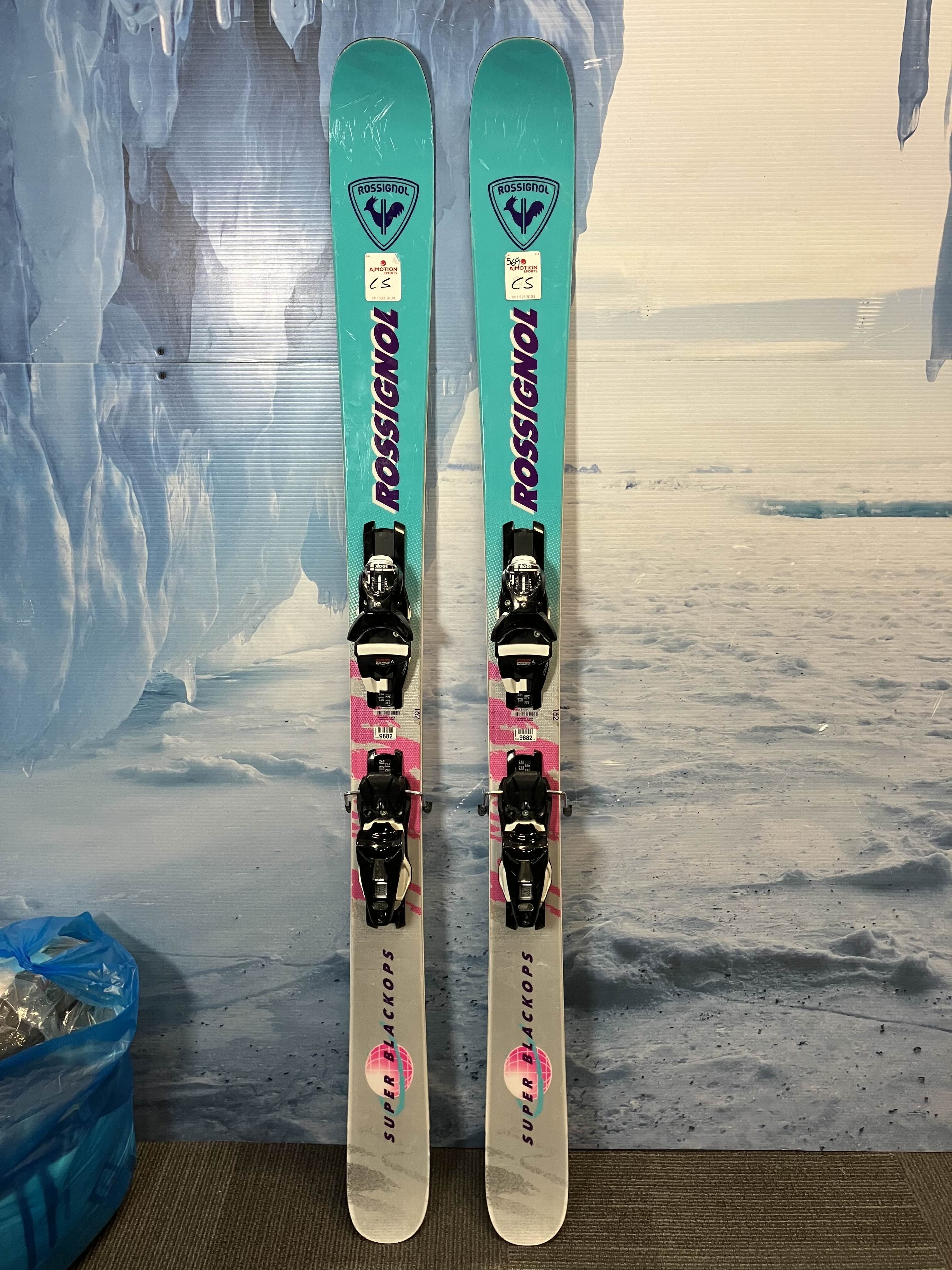 Used Rossignol Super Blackops 98 162cm Skis w/ Look Nx 12