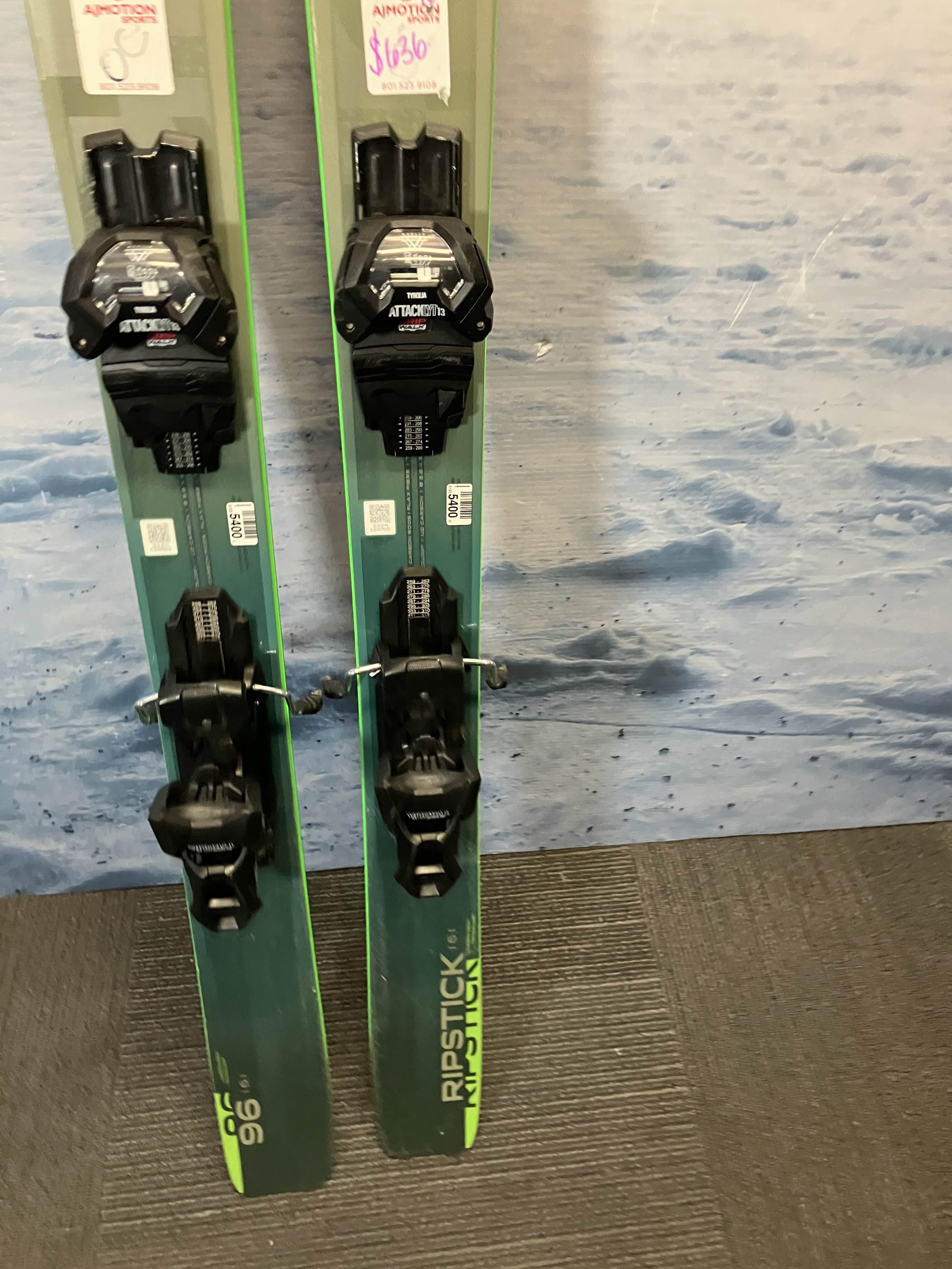 Used Elan Ripstick 96 161cm Skis w/ Tyrolla Attack 13