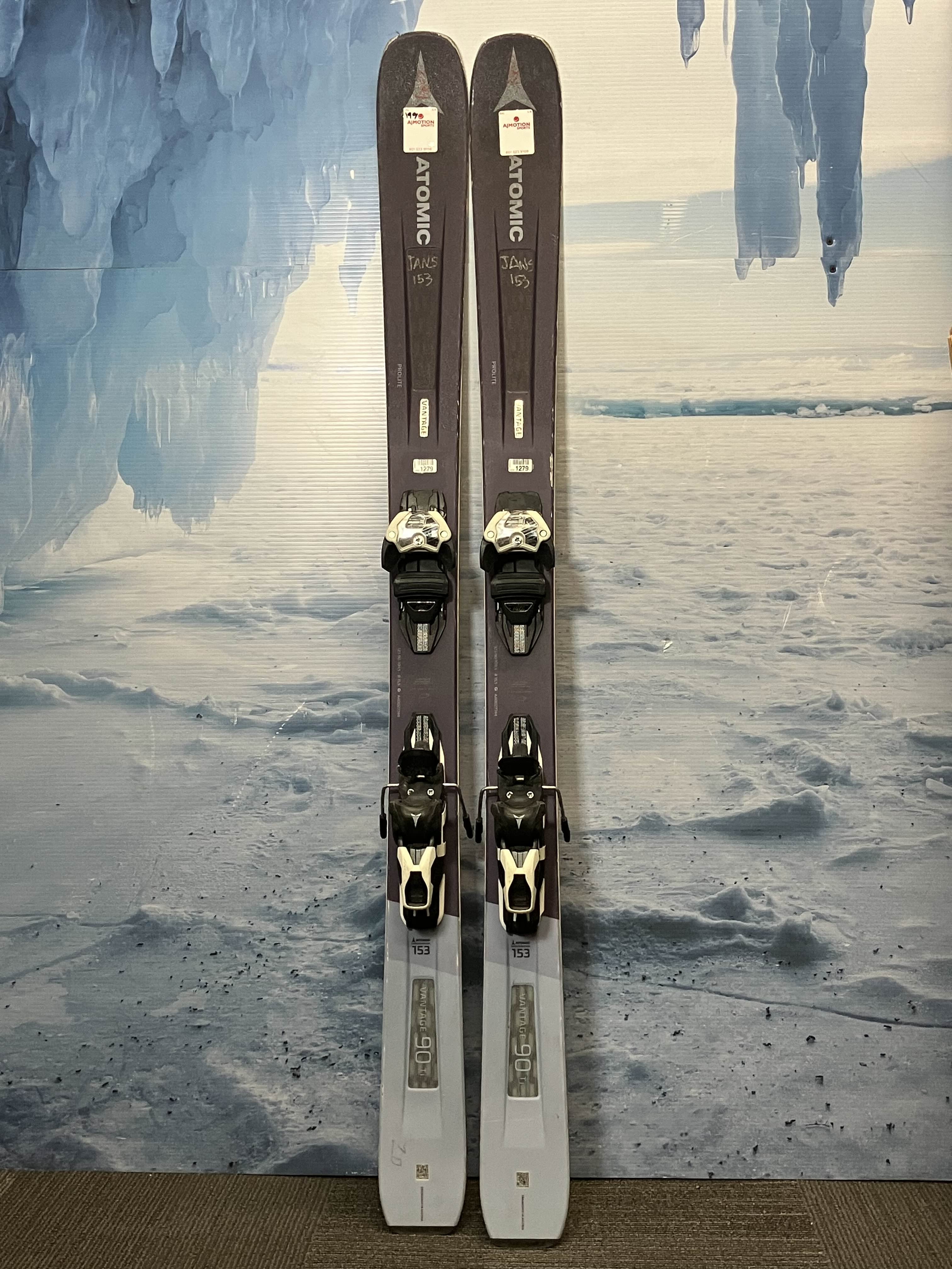 Used Atomic Vantage 90 Ti 153cm Skis w/ Atomic Warden Bindings