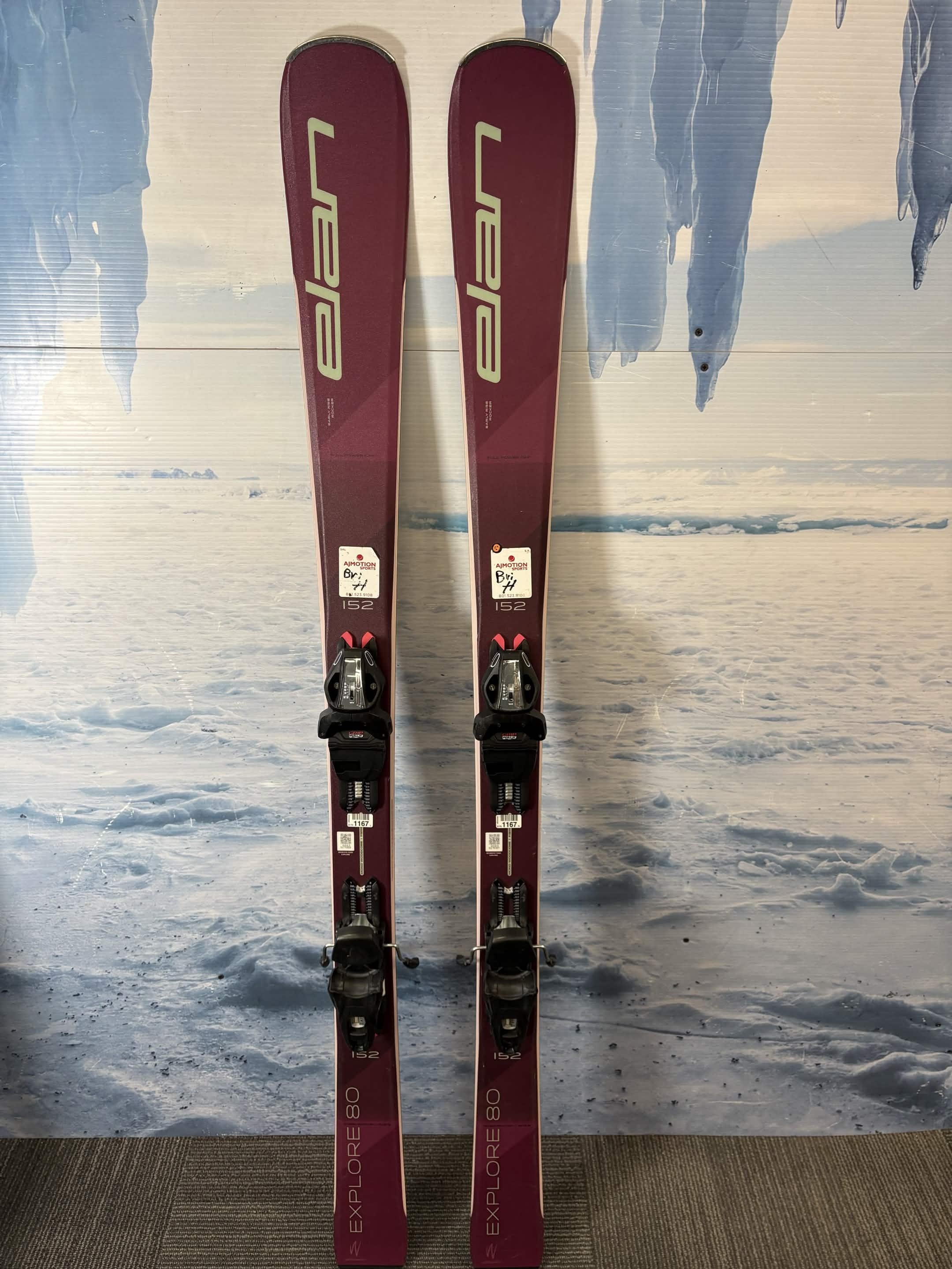 Used Elan Explore 80 W 152Cm Skis w/ Tyrolia EL 9.0 GW