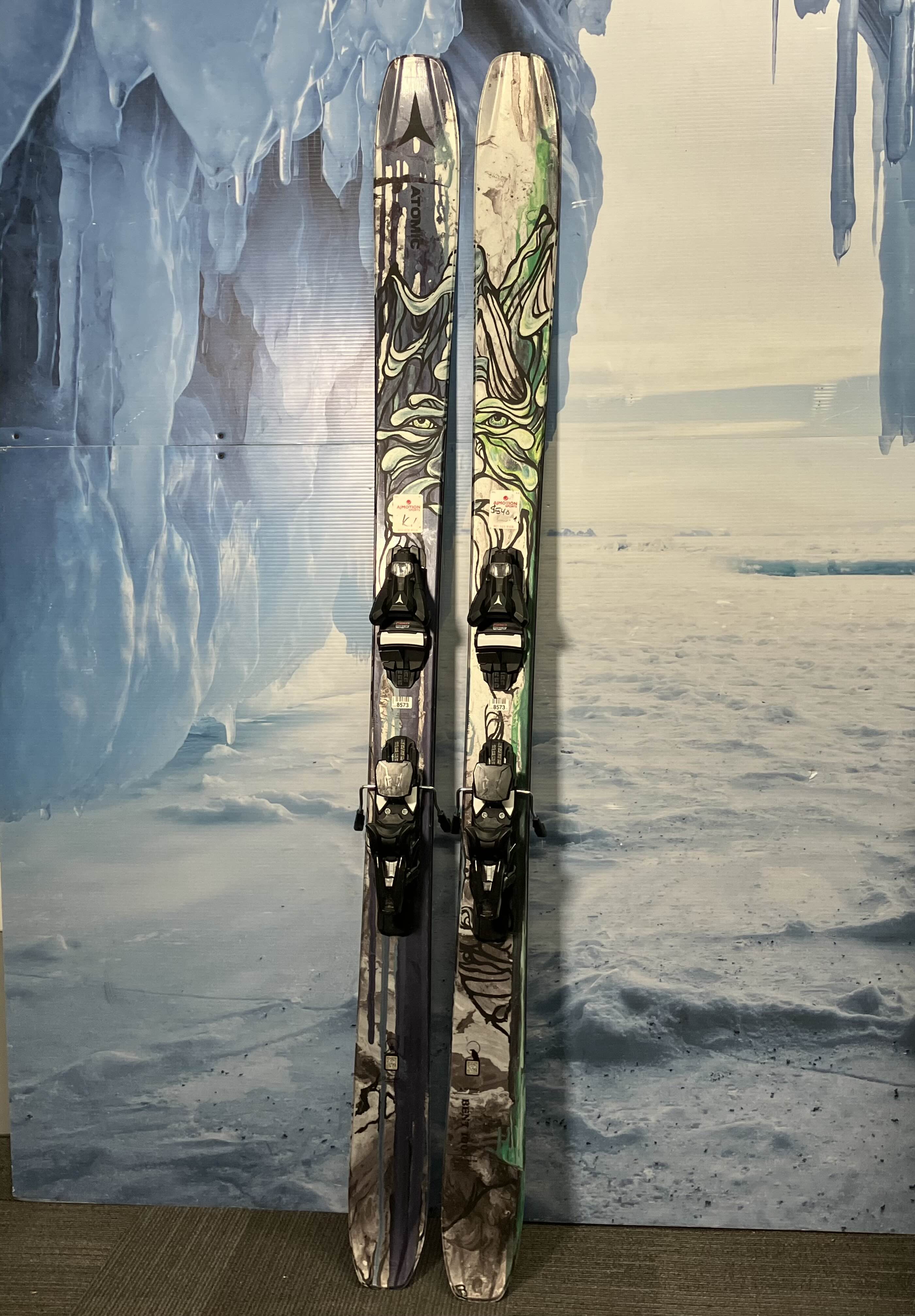 Used Atomic Bent Chetler 100 180cm Skis w/ Atomic Strive 13 Bindings