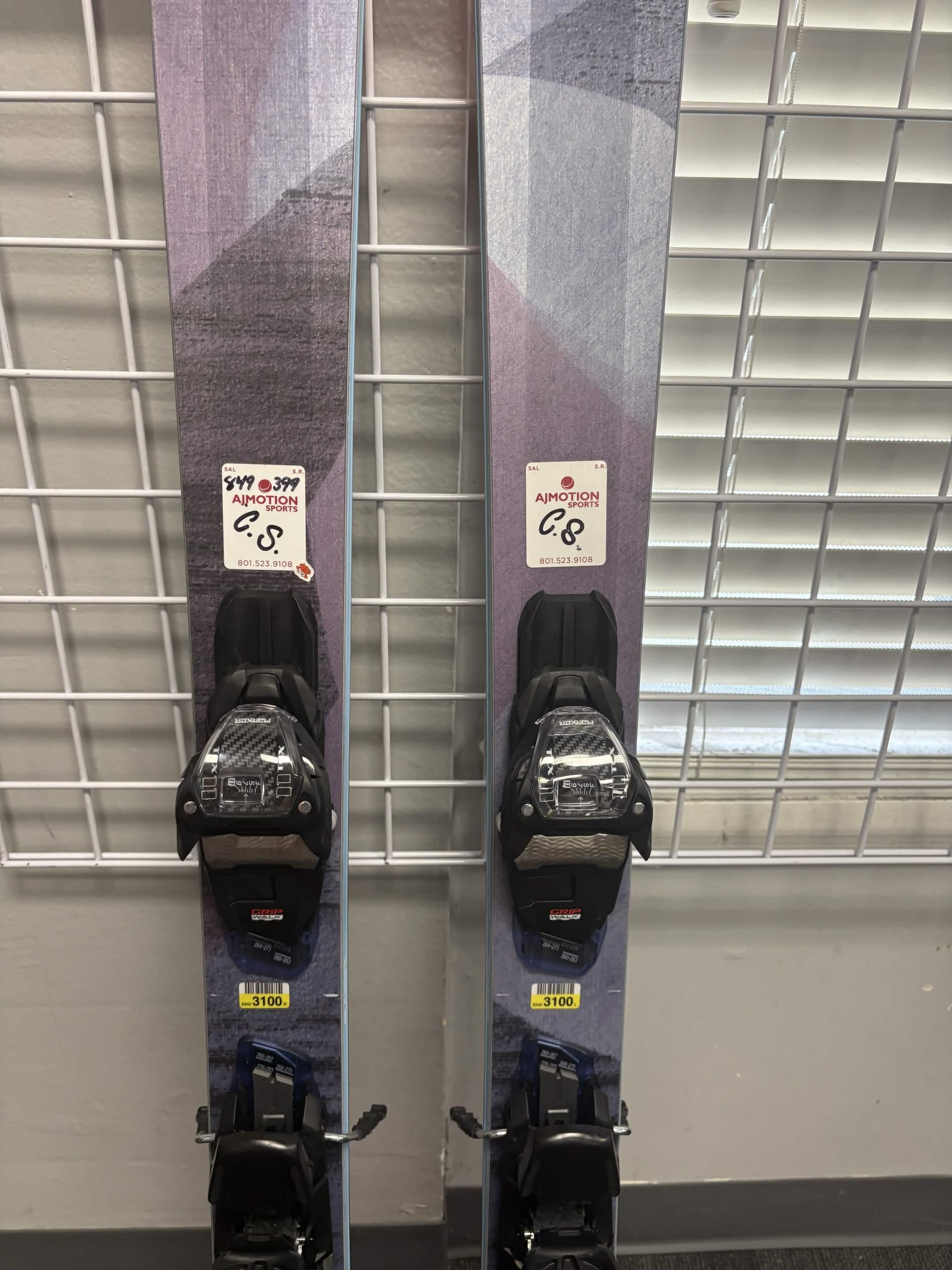 Lightly Used Blizzard Black Pearl 88 158cm Skis w/ Marker 11 TCX Bindings
