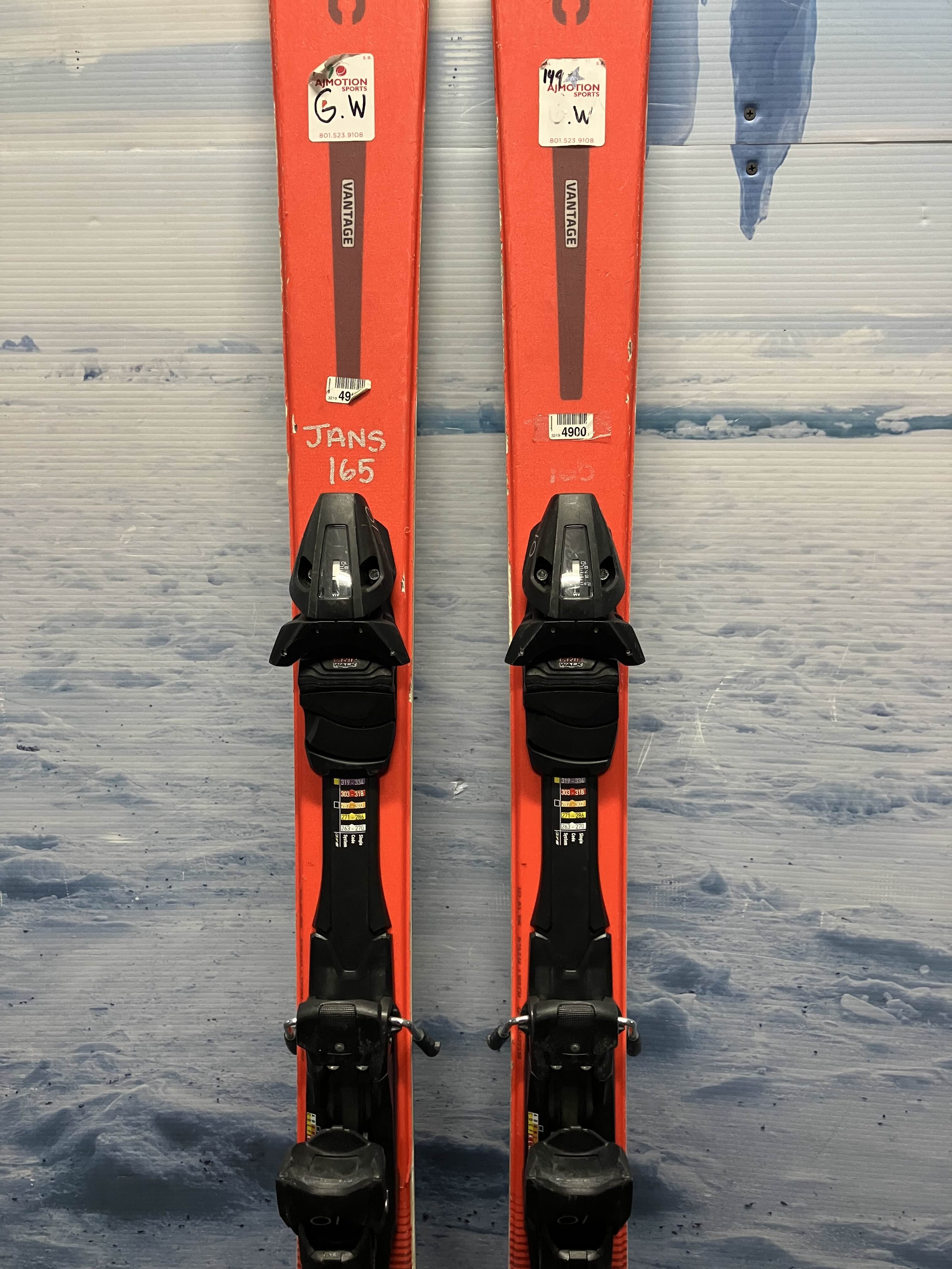 Used Atomic Vantage 83 Skis 165cm w/ Tyrolia SP 10 Demo Bindings