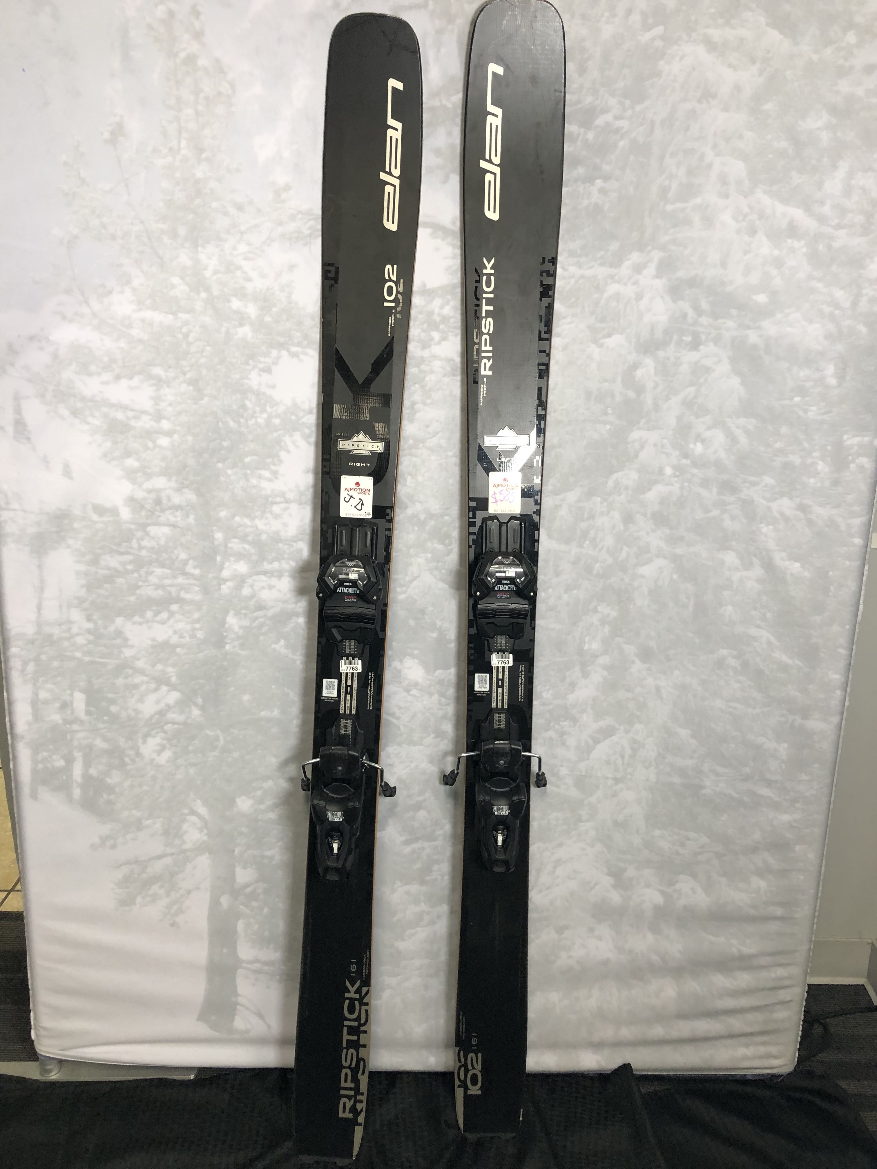 Used Elan Ripstick 102 Black Edition 161 Cm Ski W/ Tyrollia Attack LYT11 adjustable GW binding
