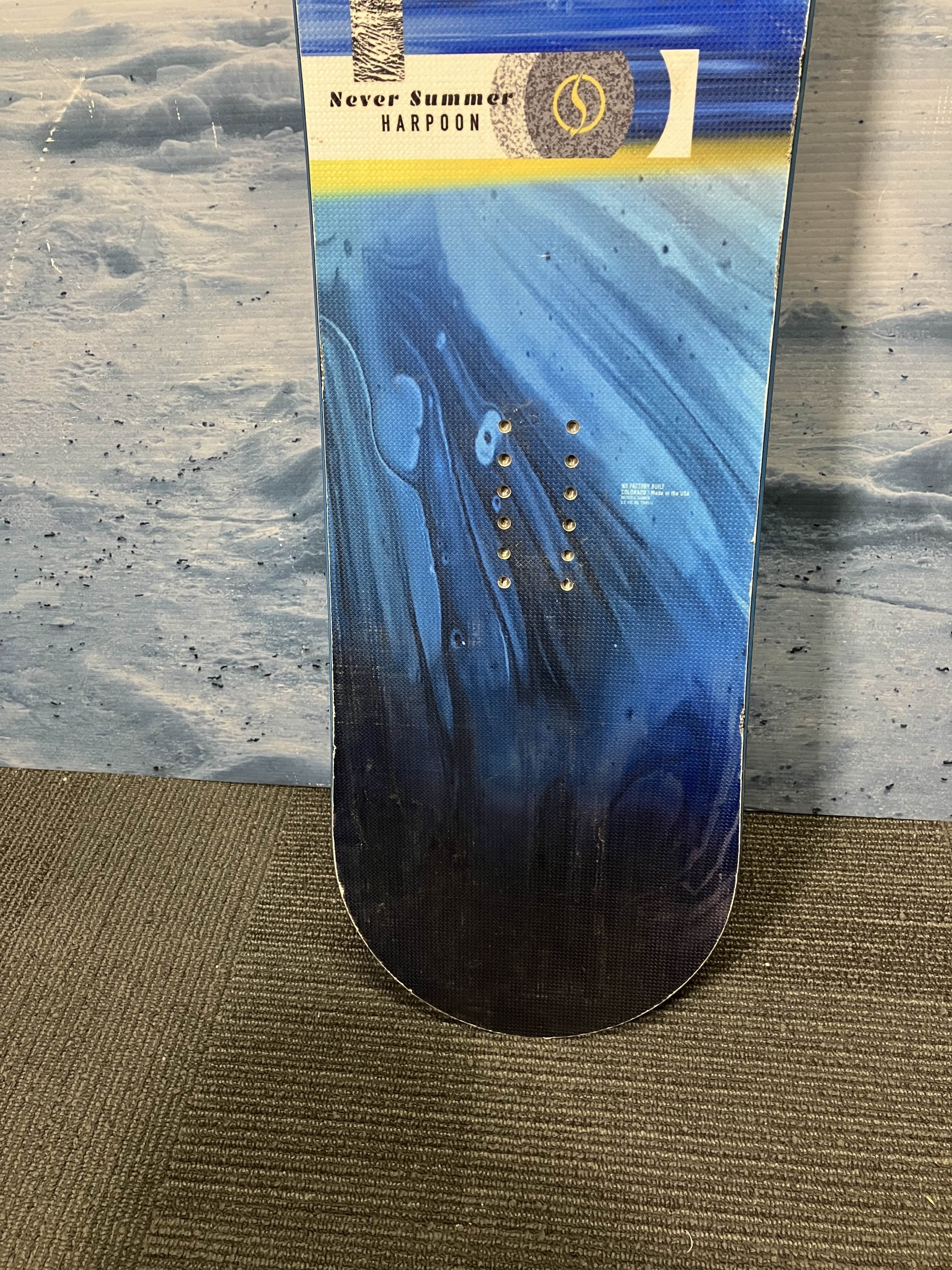 Heavily Used Never Summer Harpoon 156 CM Snowboard W/ K2 Large Demo Binding