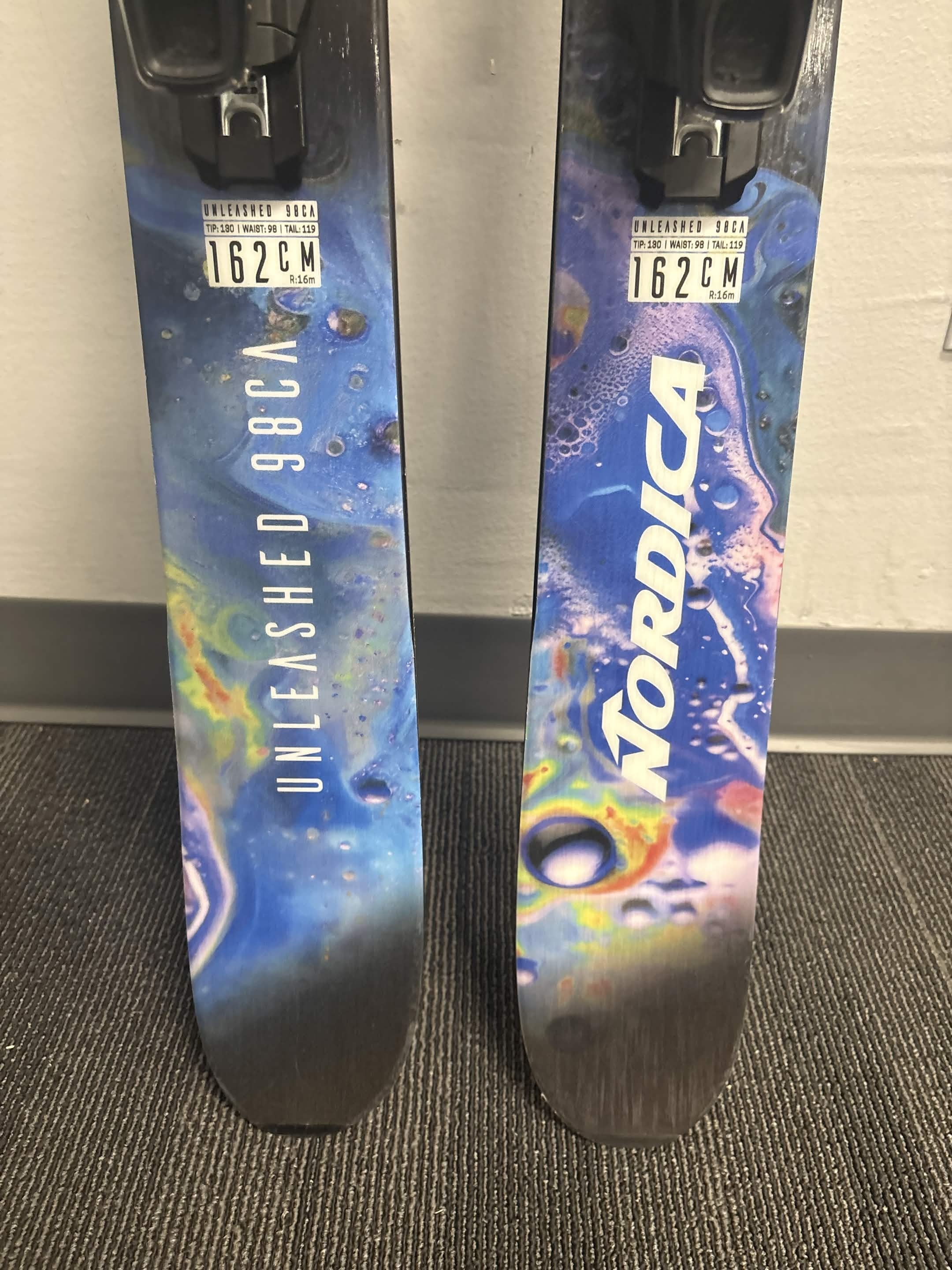 Lightly Used Nordica Unleashed 98CA Skis w/ Atomic Strive 13 Bindings-162cm
