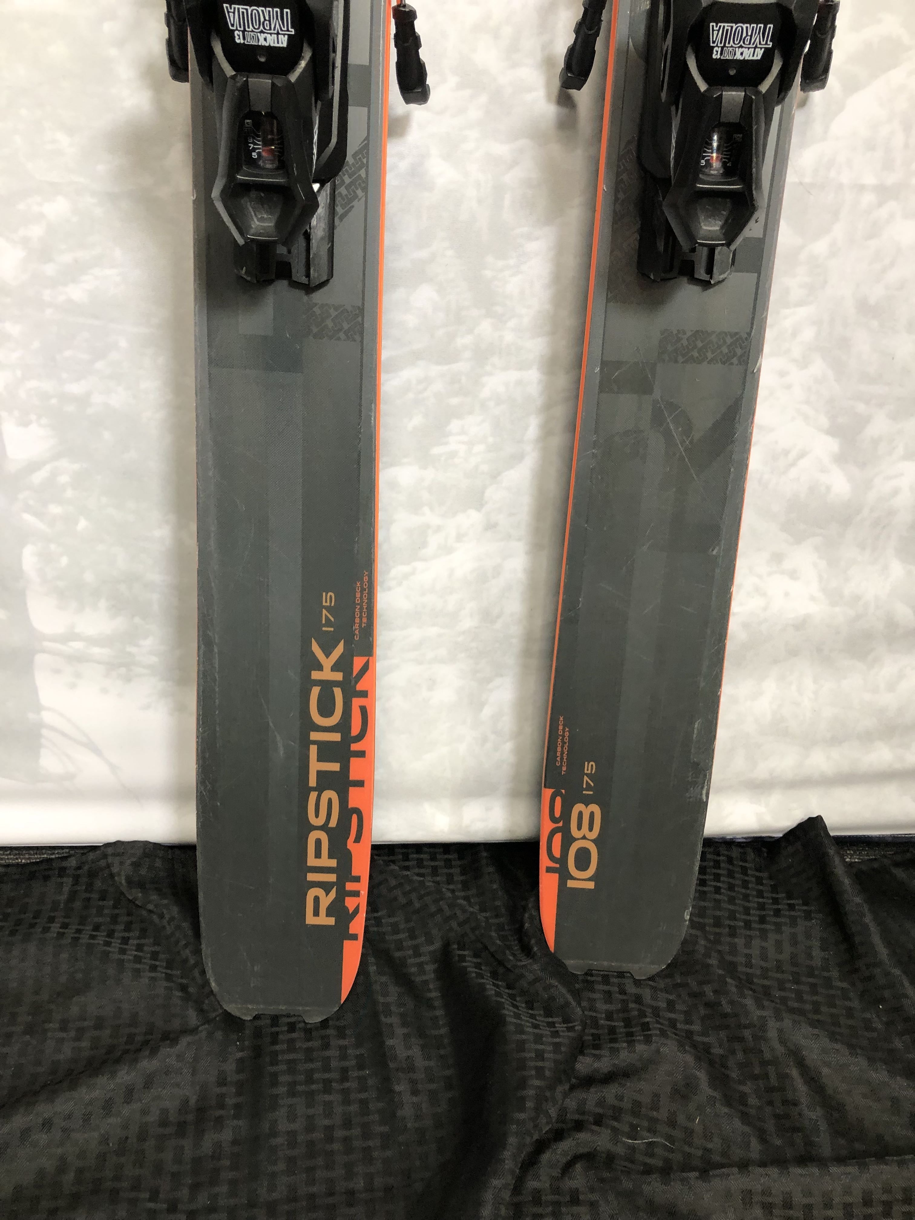 Lightly Used Elan Ripstick 108 - 175cm w/ Tyrollia Attack 13 adjustable GW b indings