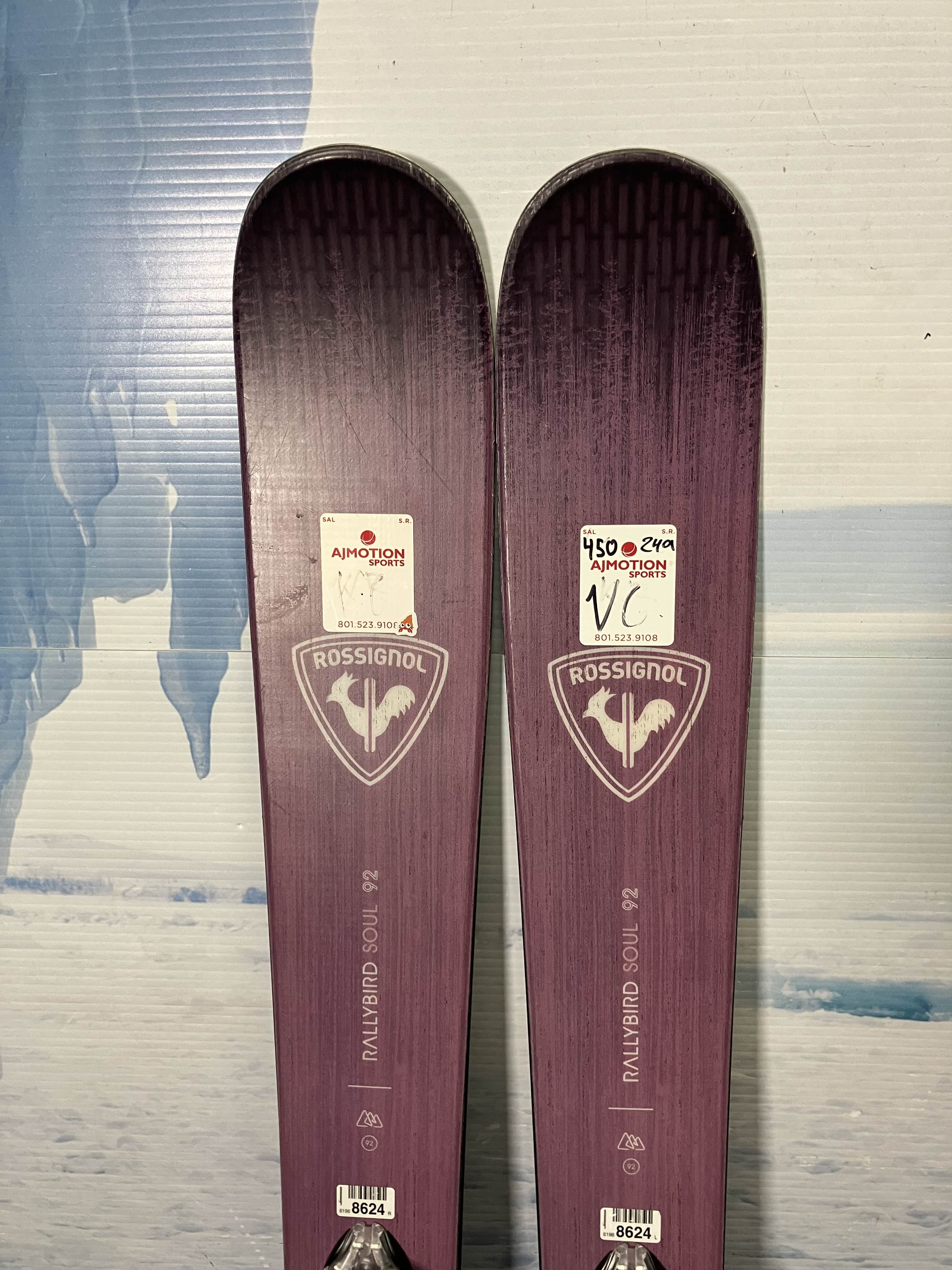 Used Rossignol Rallybird Soul 92 Skis - 146cm w/ Look Xpress 11 Demo Bindings