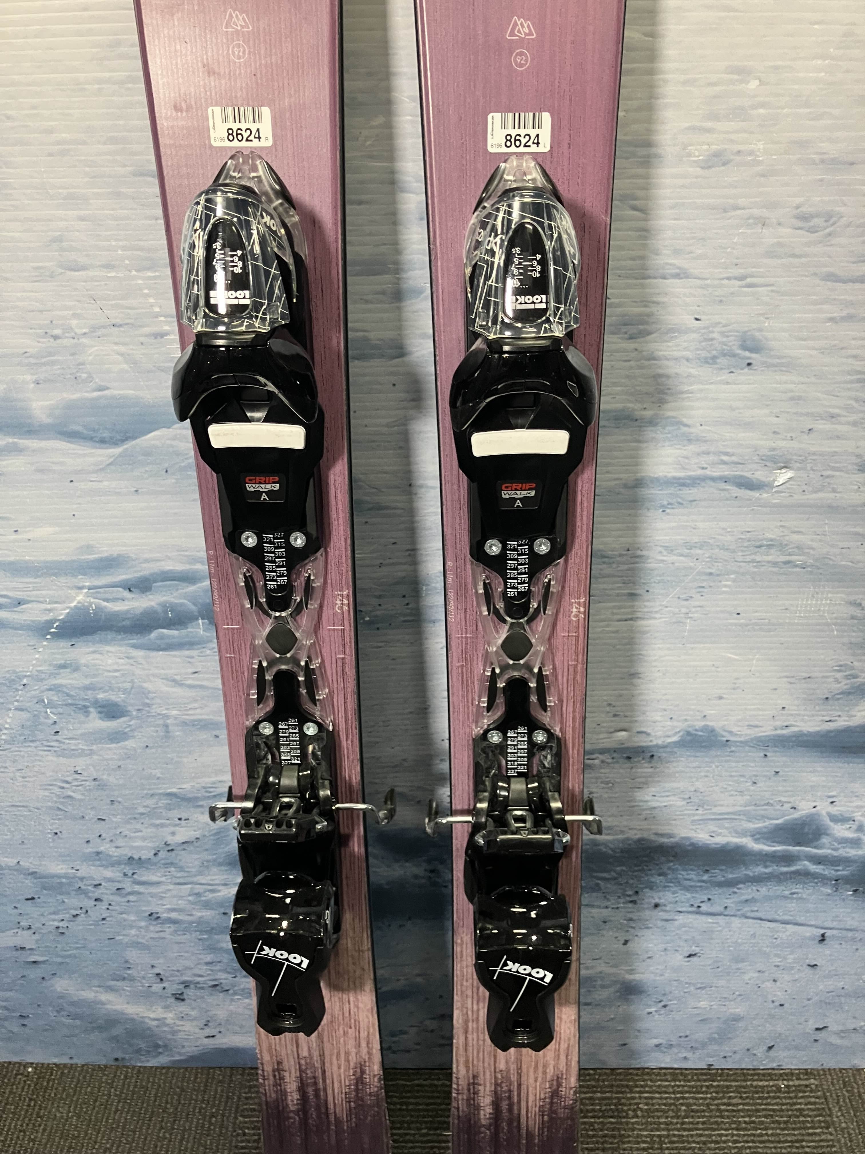 Used Rossignol Rallybird Soul 92 Skis - 146cm w/ Look Xpress 11 Demo Bindings