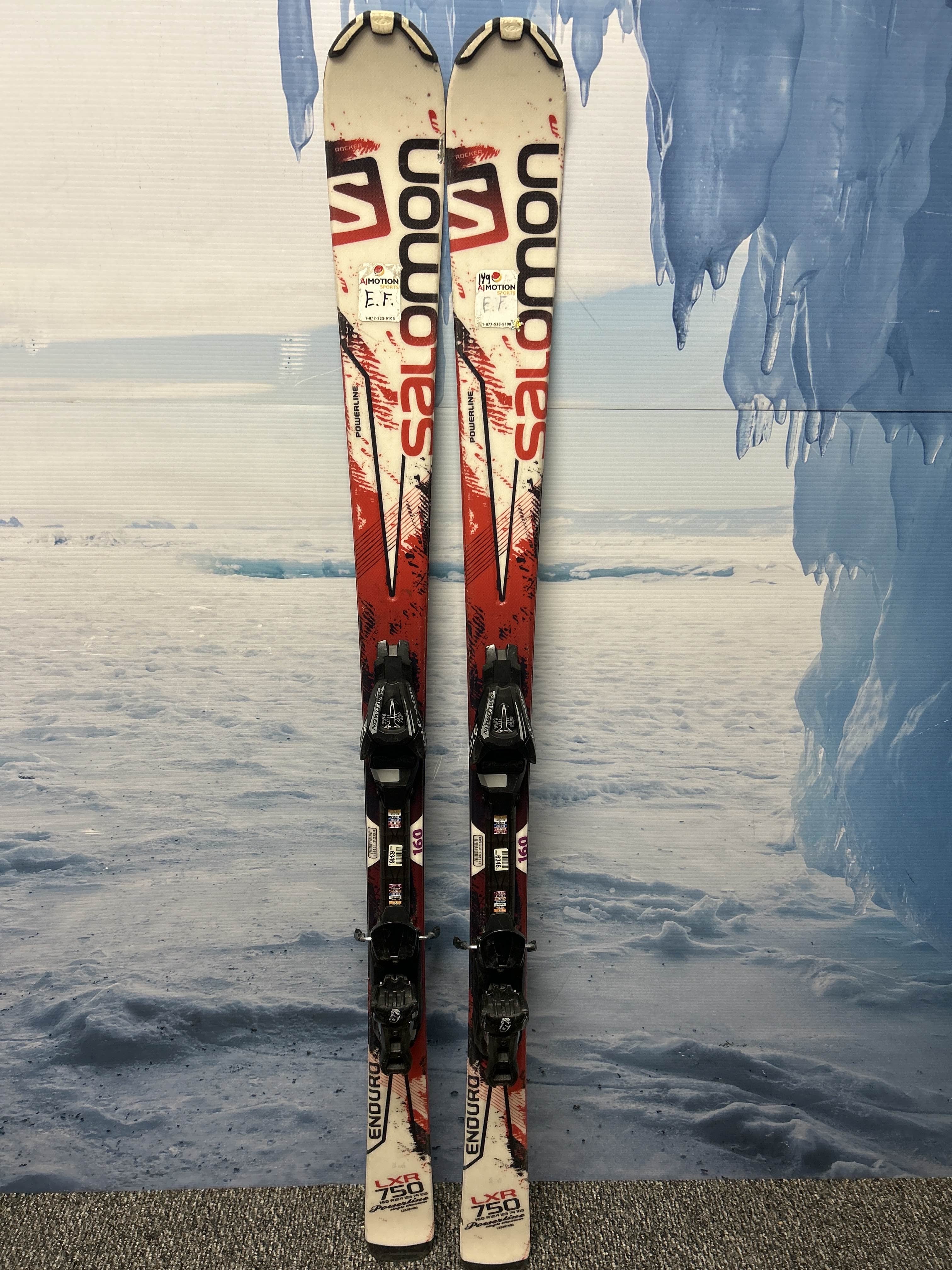 Used Salomon Powerline 160cm Skis w/ Salomon L10 Demo Binding