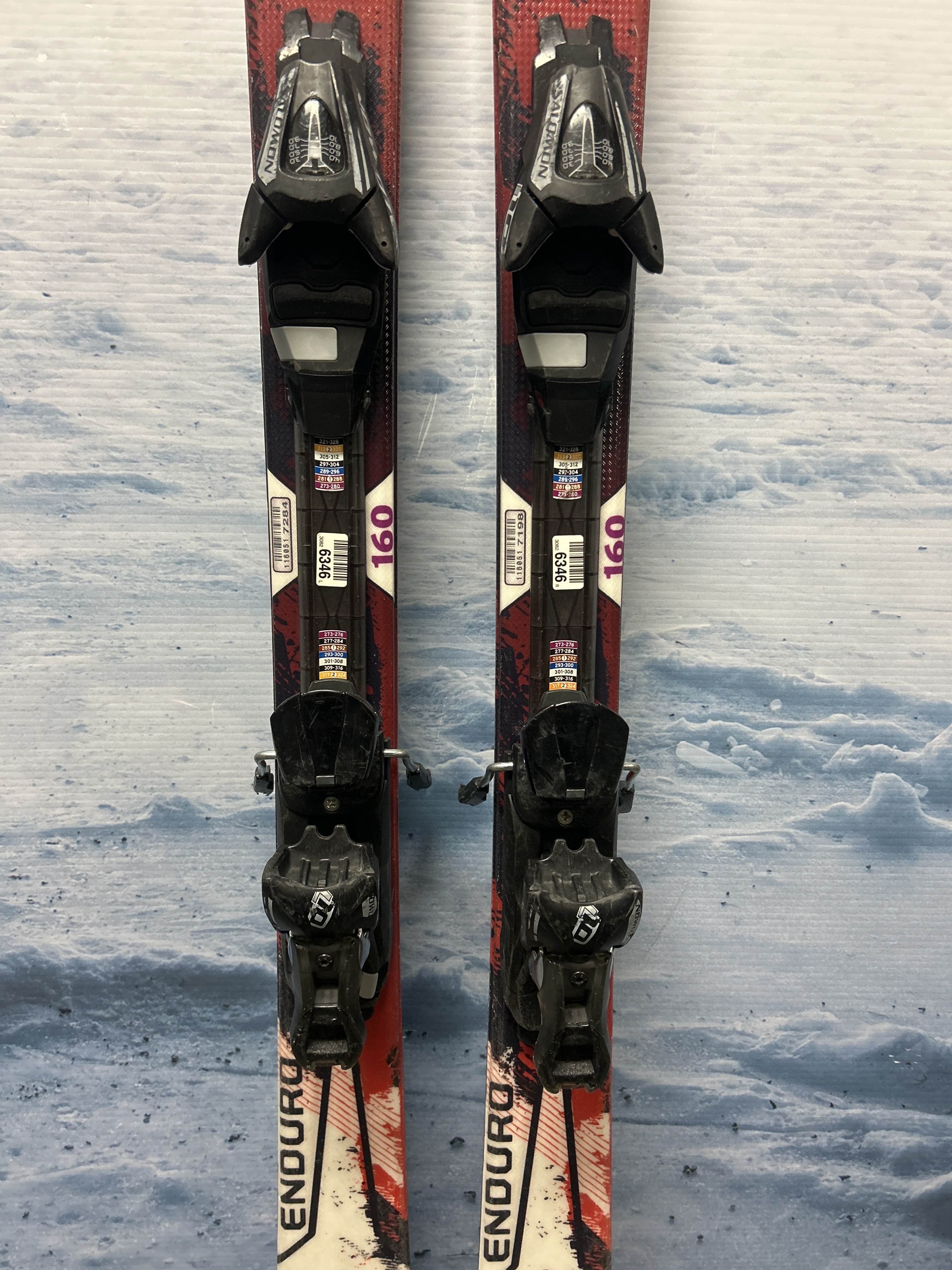 Used Salomon Powerline 160cm Skis w/ Salomon L10 Demo Binding