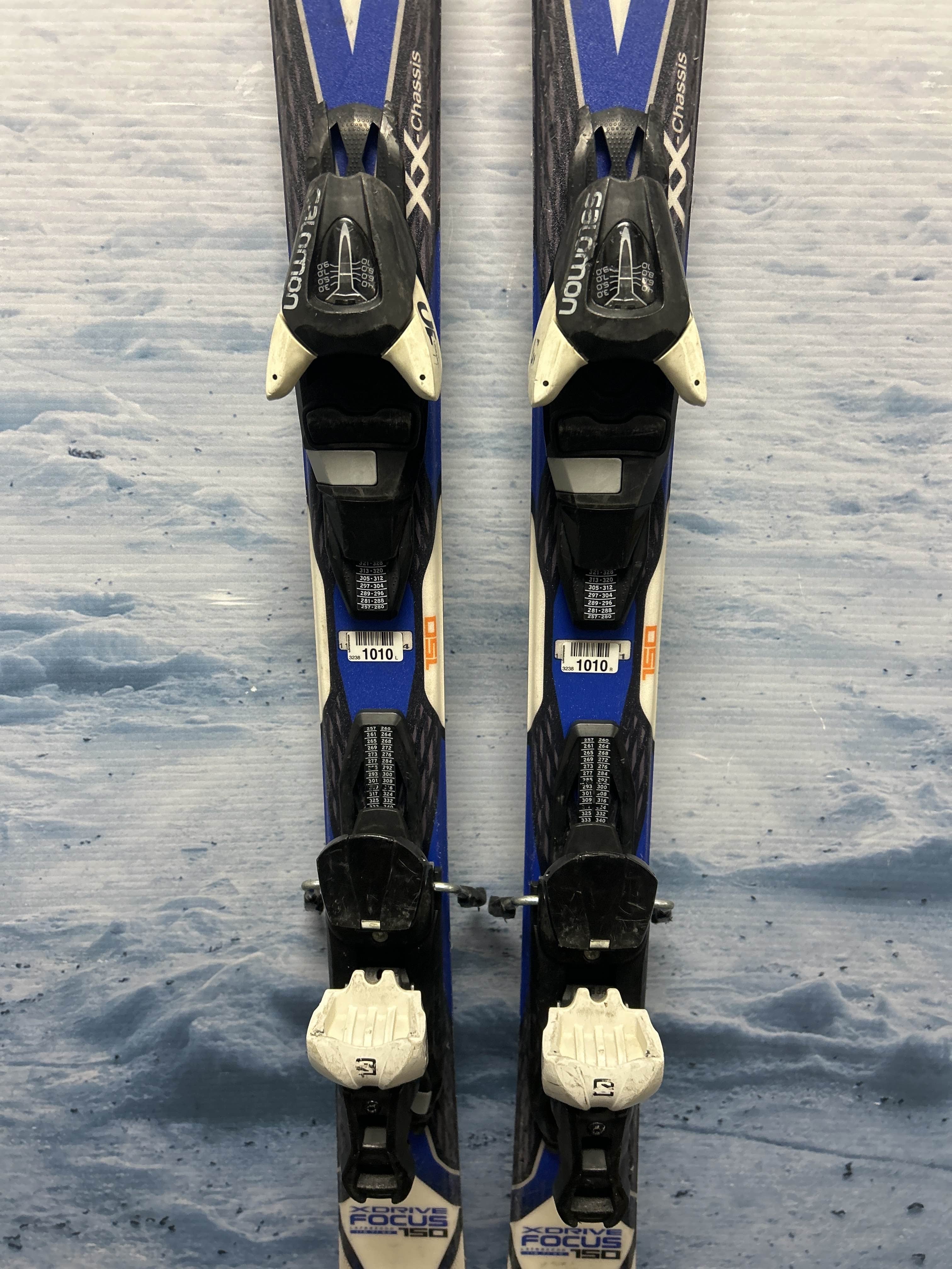 Used Salomon XDrive Focus 150cm Skis w/ Salomon L10 Demo Binding