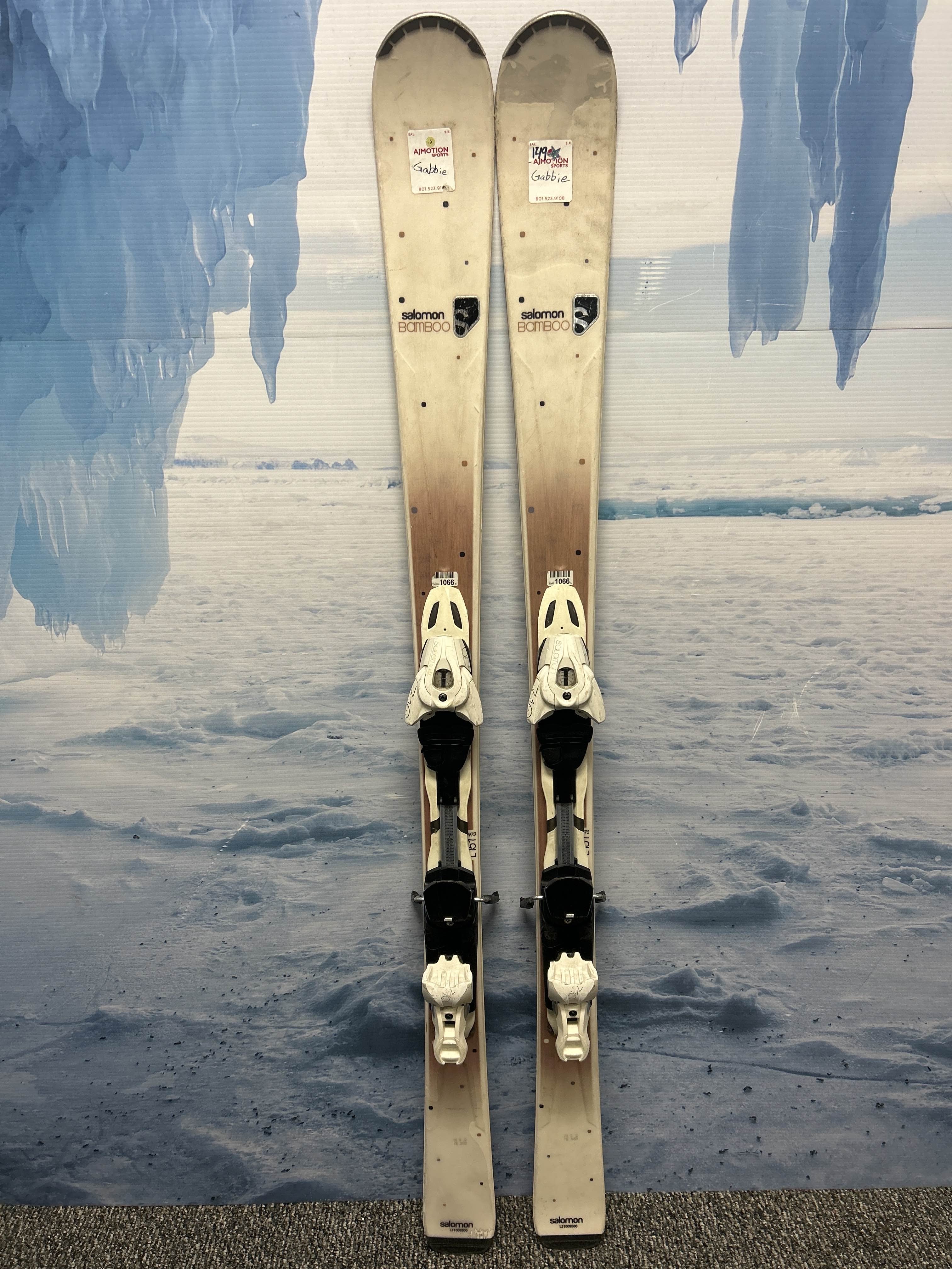 Used Salomon Bamboo 151cm Women Skis w/ Salomon Z10 Demo Binding