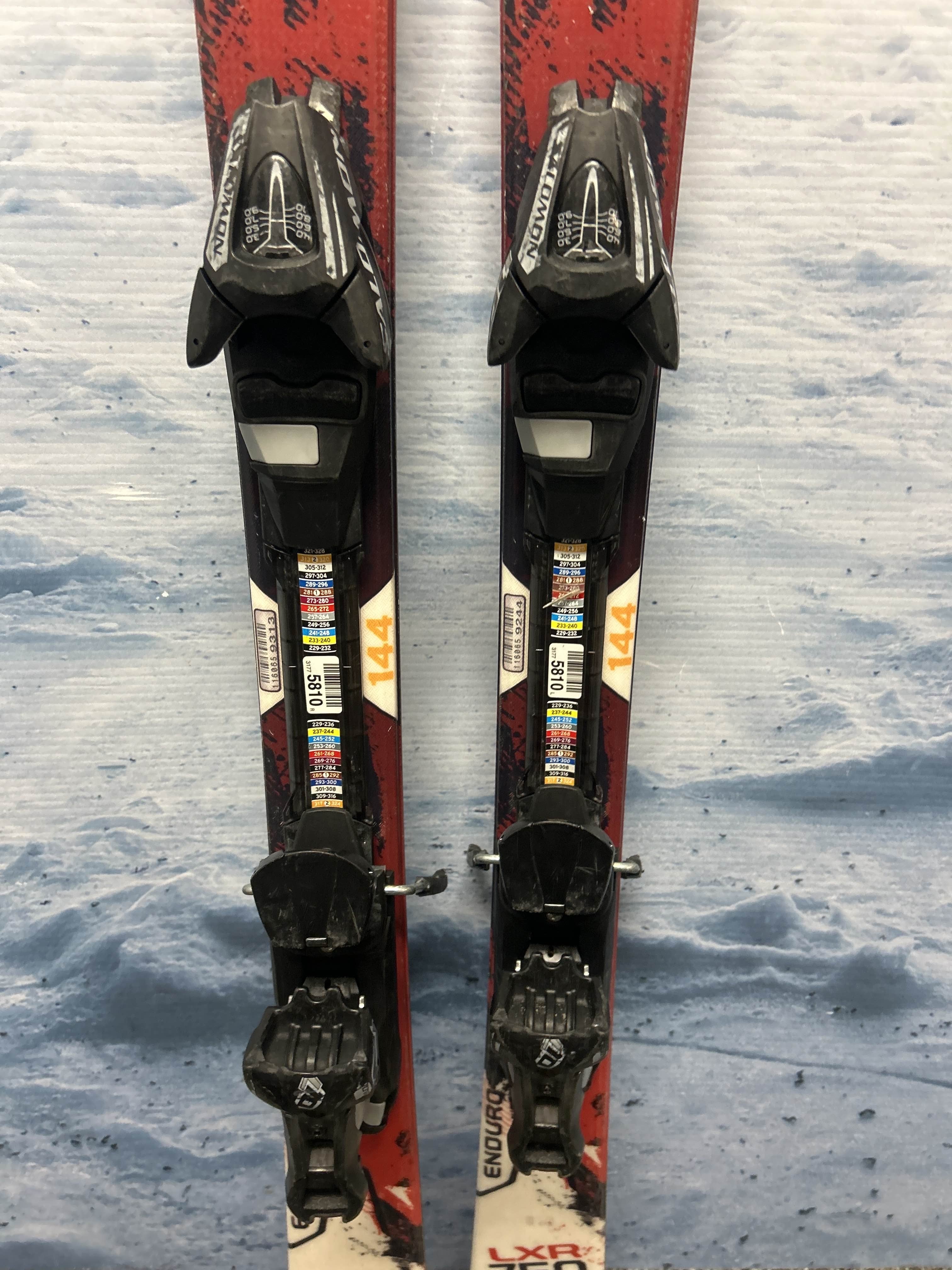 Used Salomon Enduro Powerline 144cm Skis w/ Salomon L10 Demo Binding