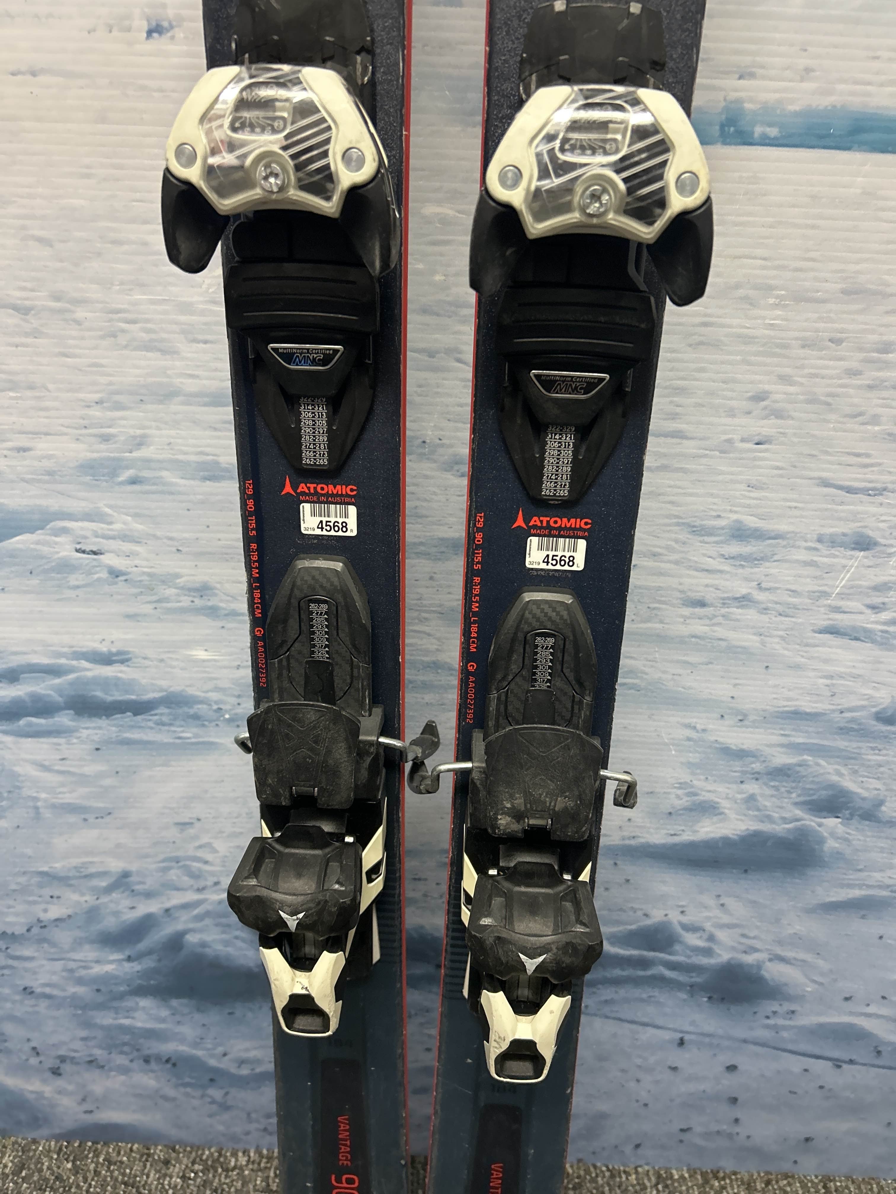 Used Atomic Vantage 90Ti 184cm Skis w/ Atomic Warden 13 Demo Binding