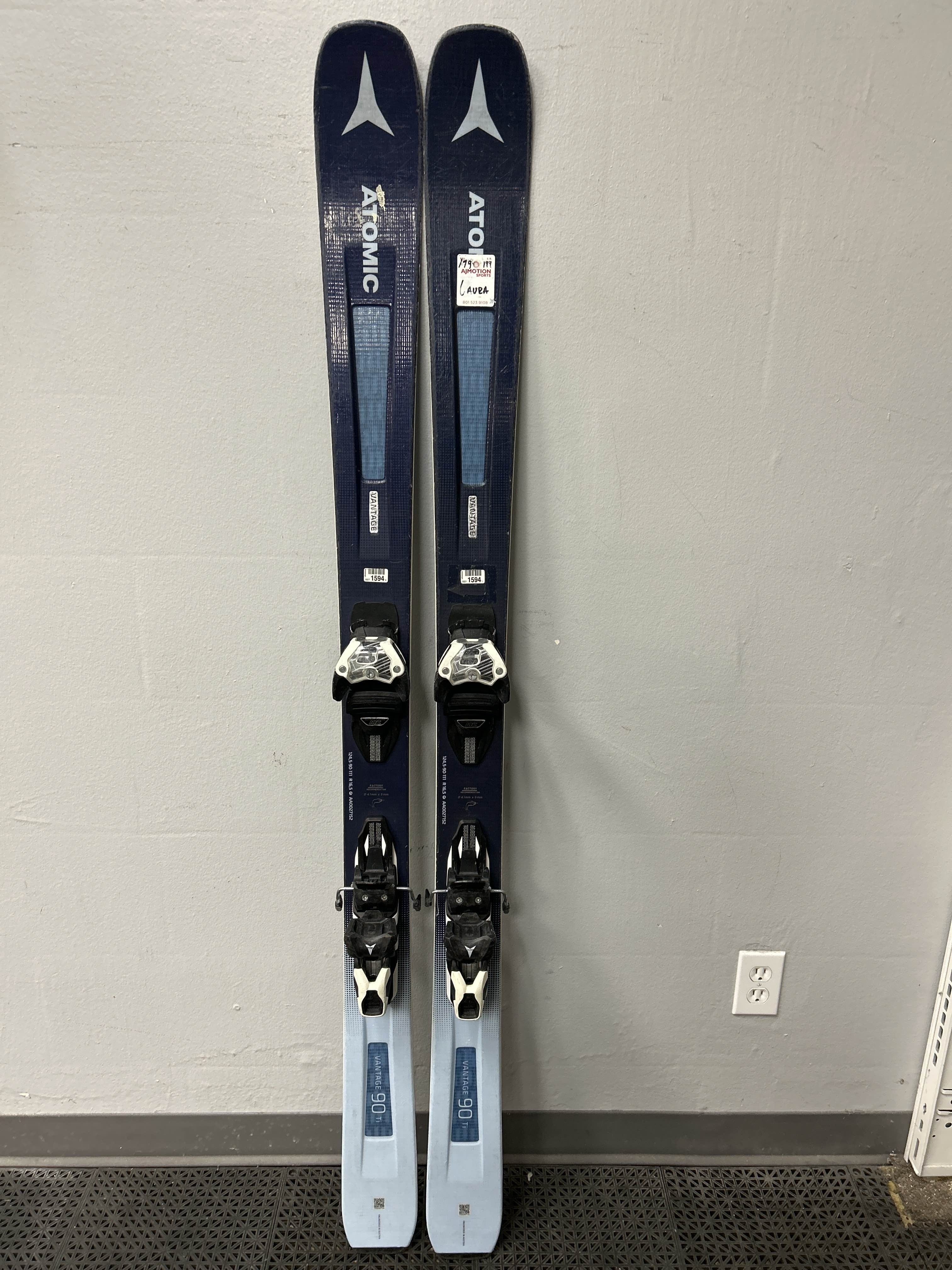 Used Atomic Vantage 90TI 161cm Skis w/ Atomic Warden 11 Demo Binding