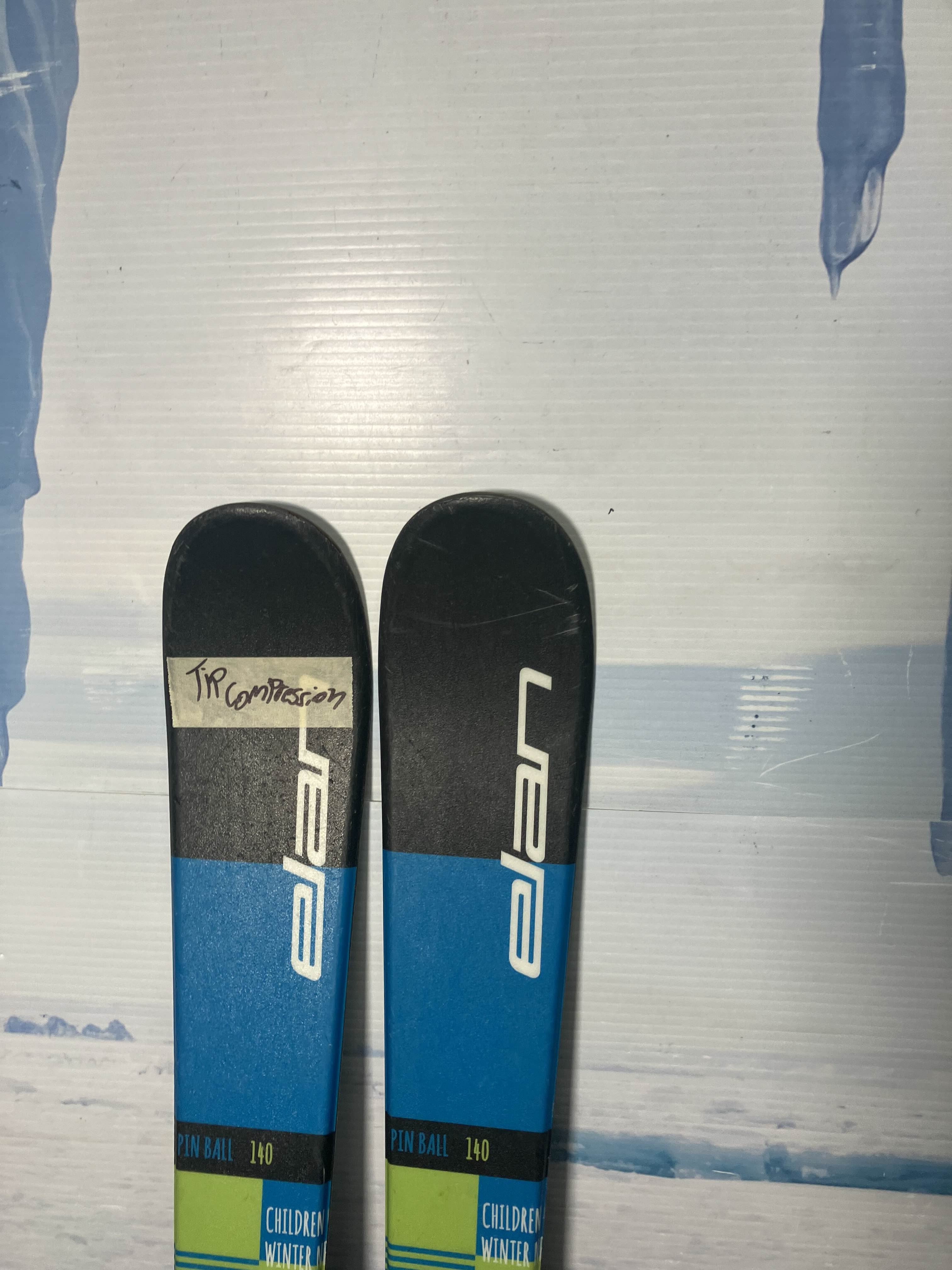 Well Loved Elan Pin Ball Youth Ski w/ Elan El 7.5 Ac Demo Bindings - 140CM