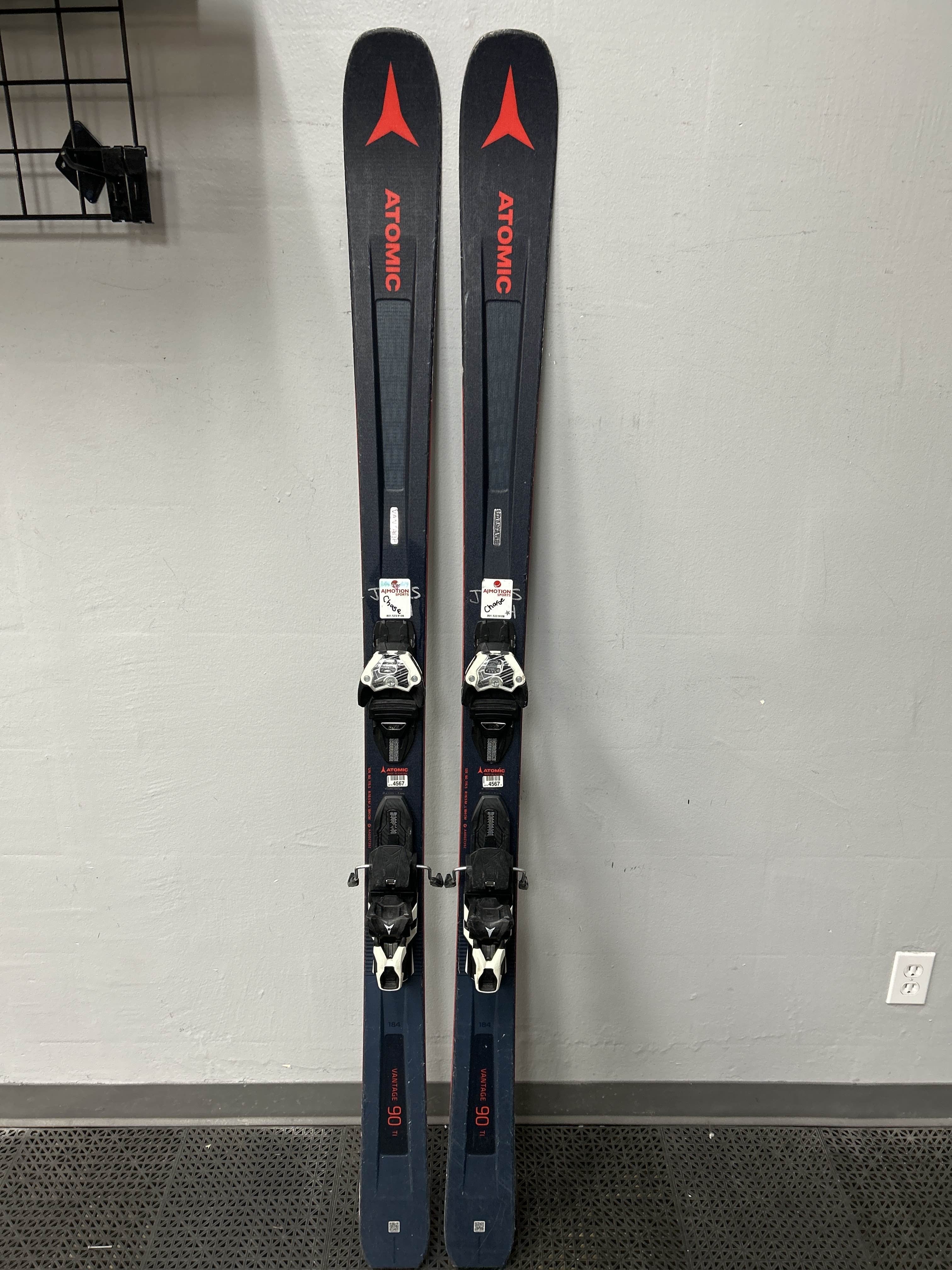 Used Atomic Vantage 90Ti 184cm Skis w/ Atomic Warden 13 Demo Binding