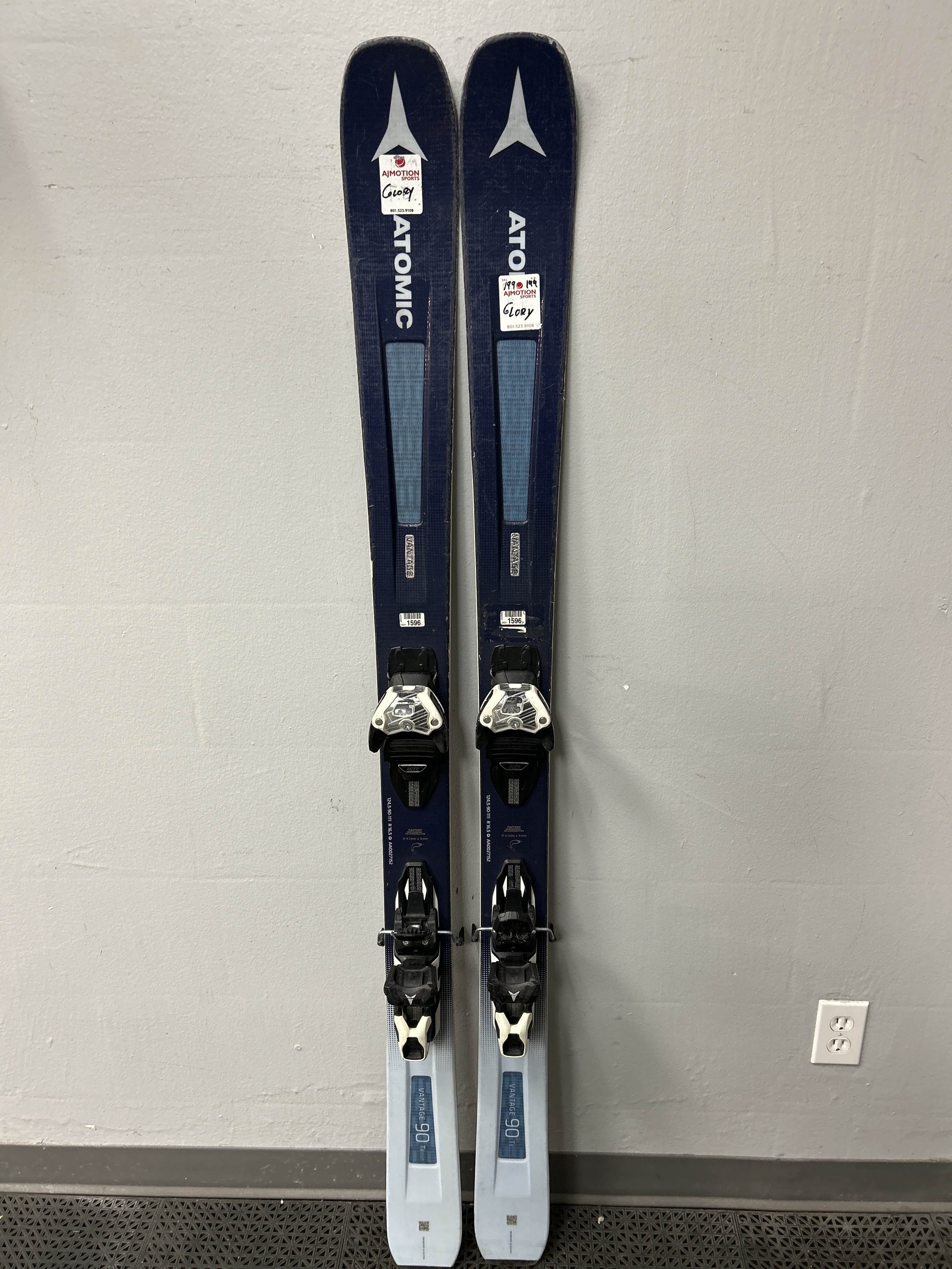 Used Atomic Vantage 90Ti 161cm Skis w/ Atomic Warden 11 Demo Binding