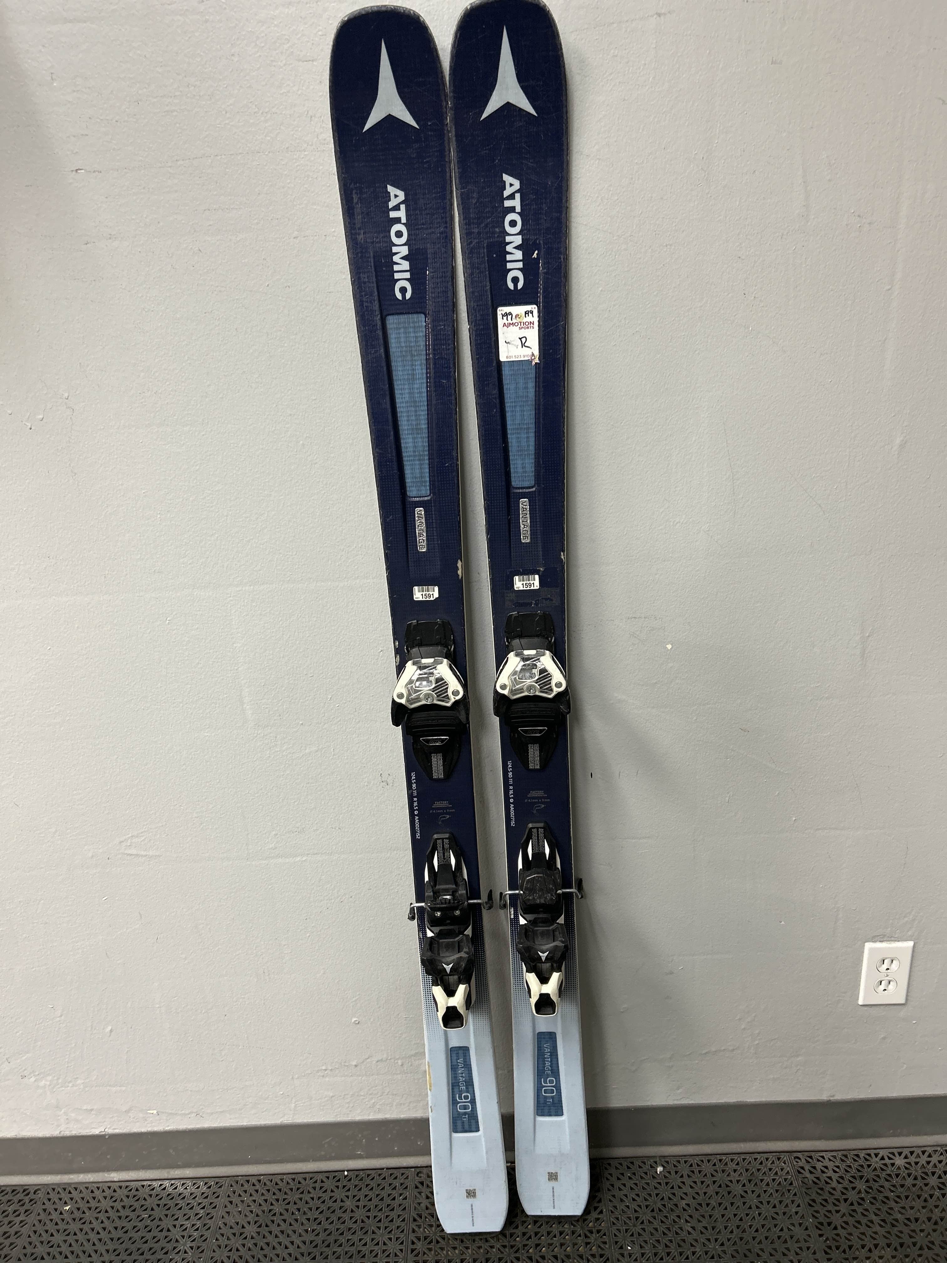 Used Atomic Vantage 90Ti 161cm Skis w/ Atomic Warden 13 Demo Binding