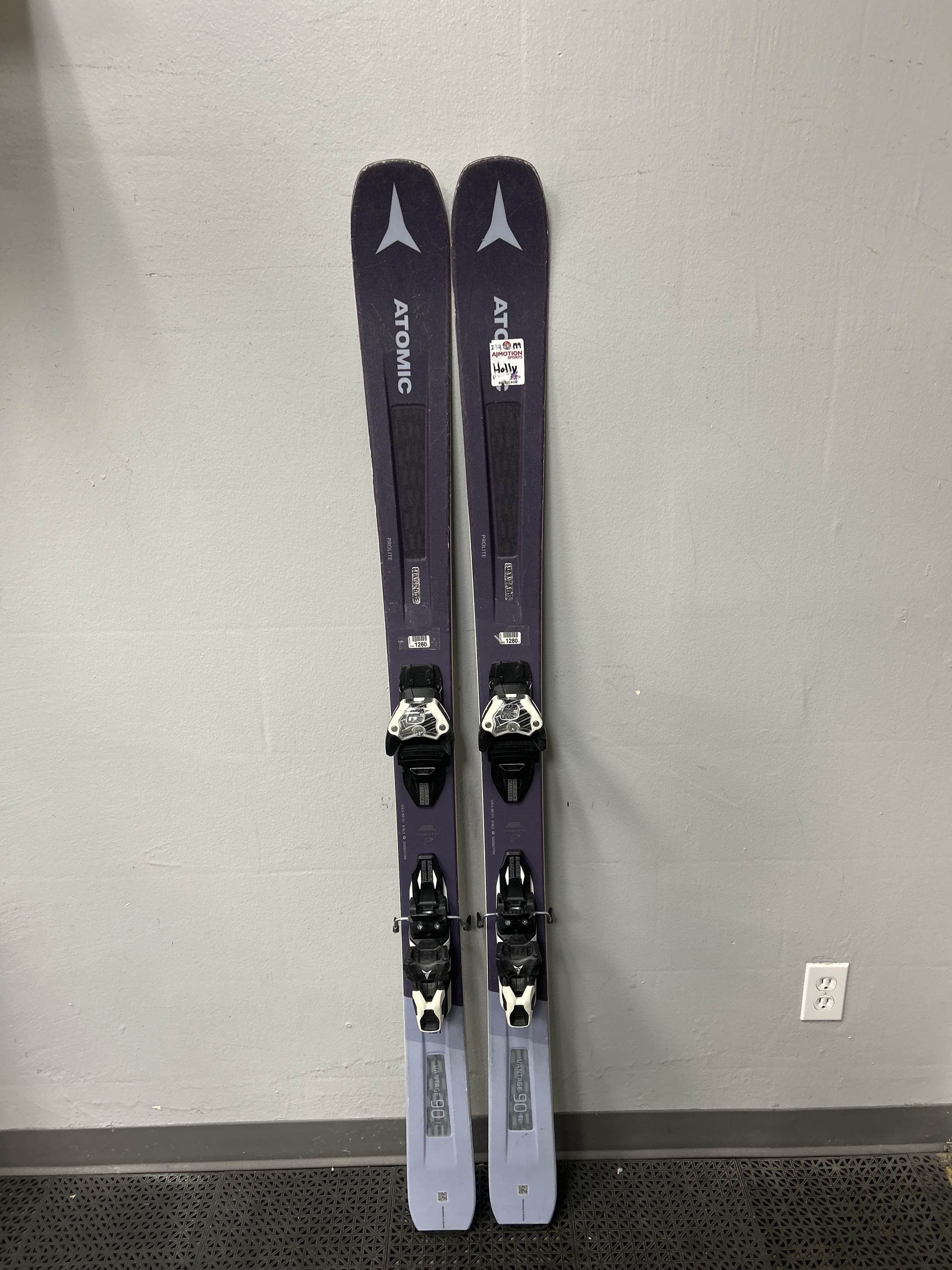 Used Atomic Vantage 90 Ti 161cm Skis w/ Atomic Warden 11 Demo Binding