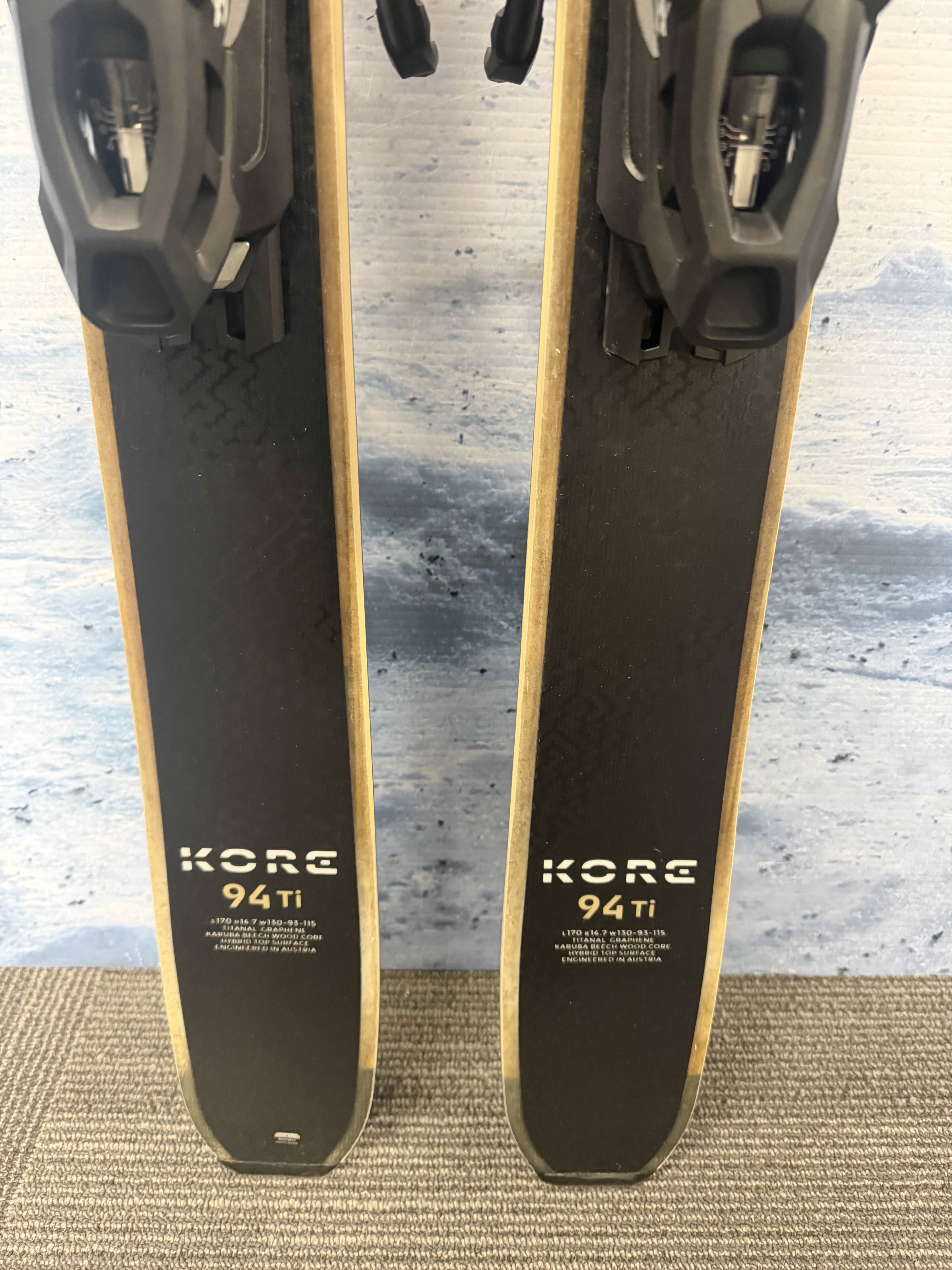New Head Kore 94 Ti 170cm Skis w/ Tyrolia Attack LYT 11 Bindings