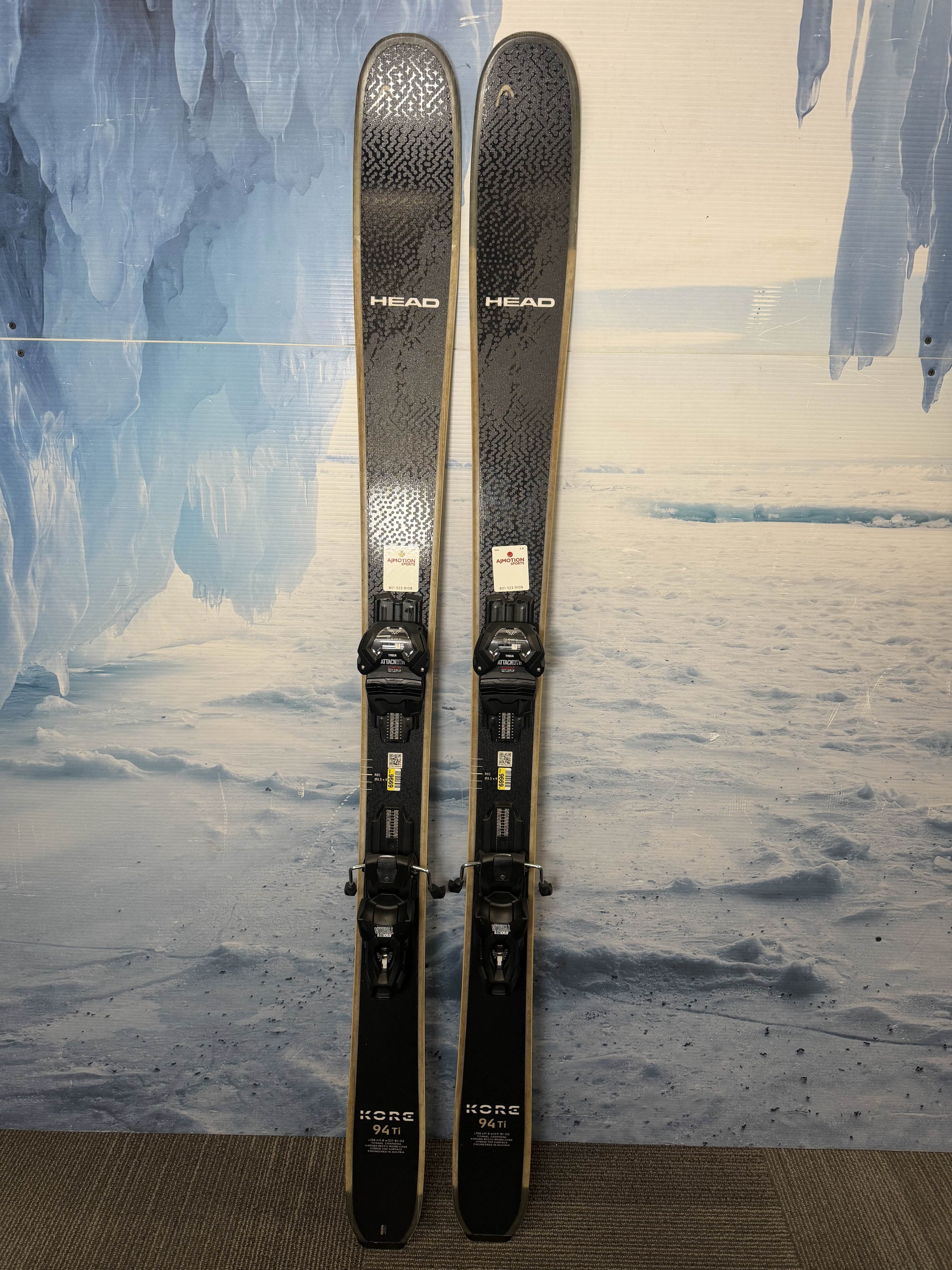New Head Kore 94 Ti 156cm Skis w/ Tyrolia Attack LYT 11 Bindings
