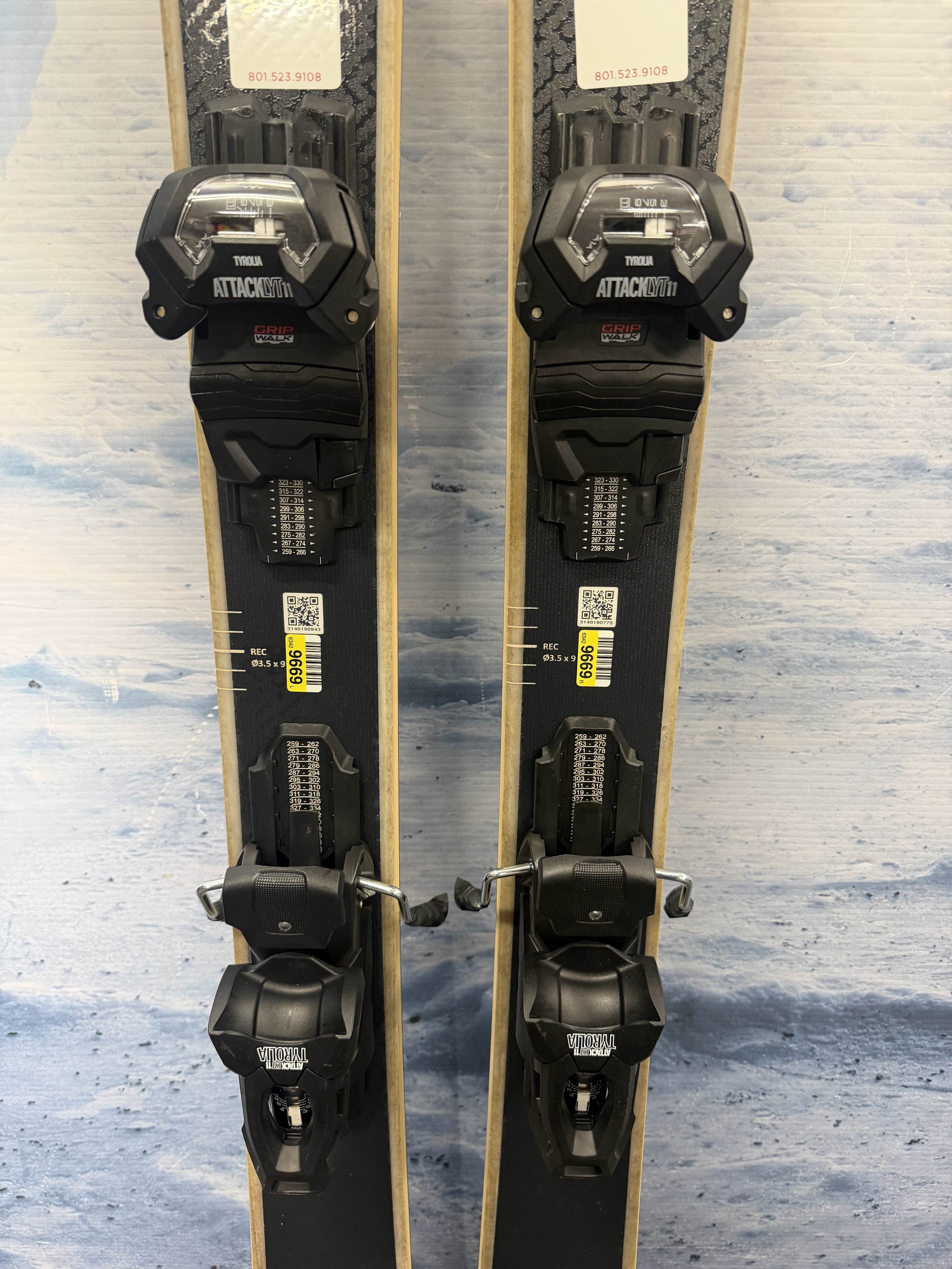 New Head Kore 94 Ti 156cm Skis w/ Tyrolia Attack LYT 11 Bindings