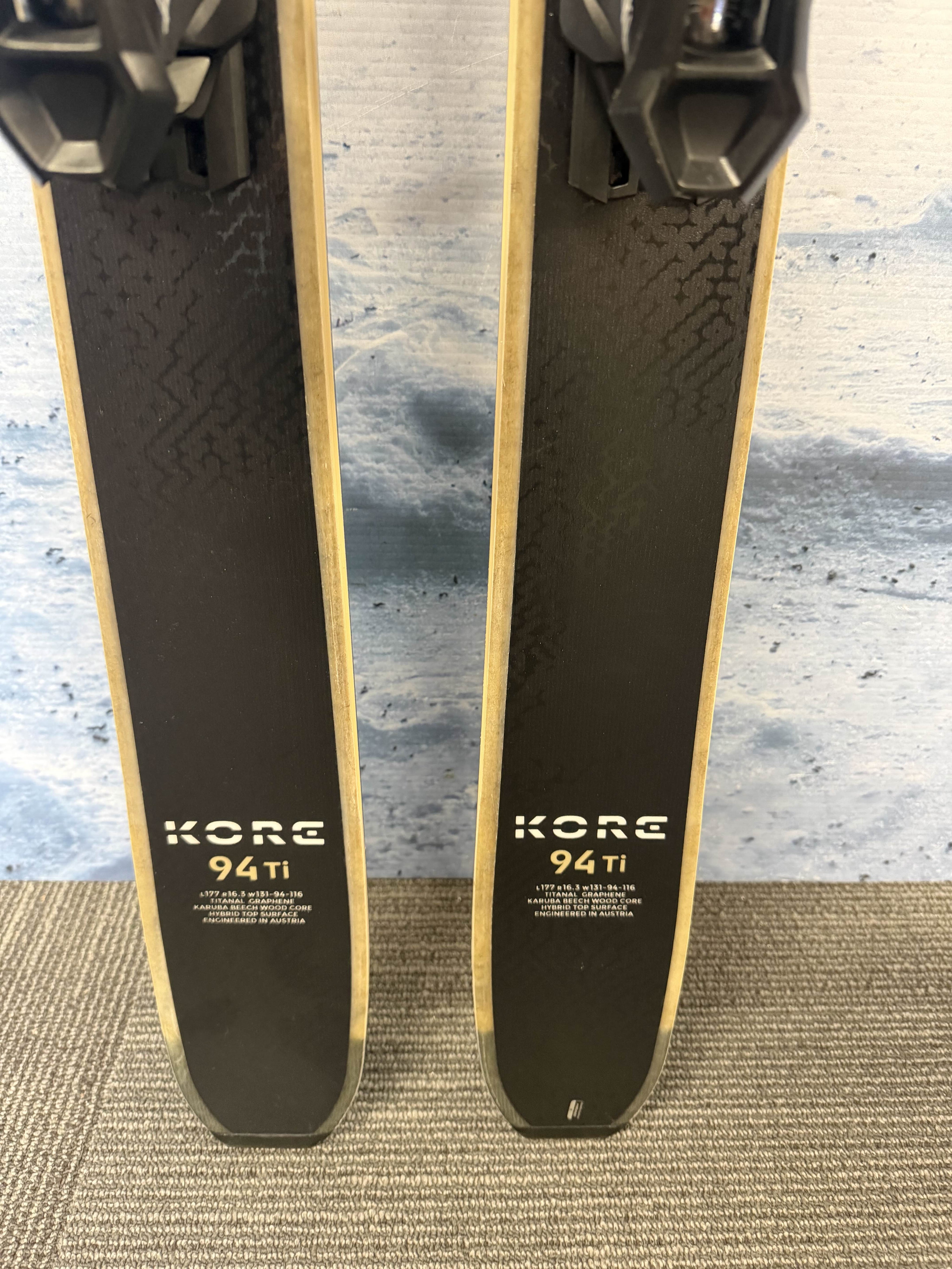New Head Kore 94 Ti 177cm Skis w/ Tyrolia Attack LYT 13 Bindings