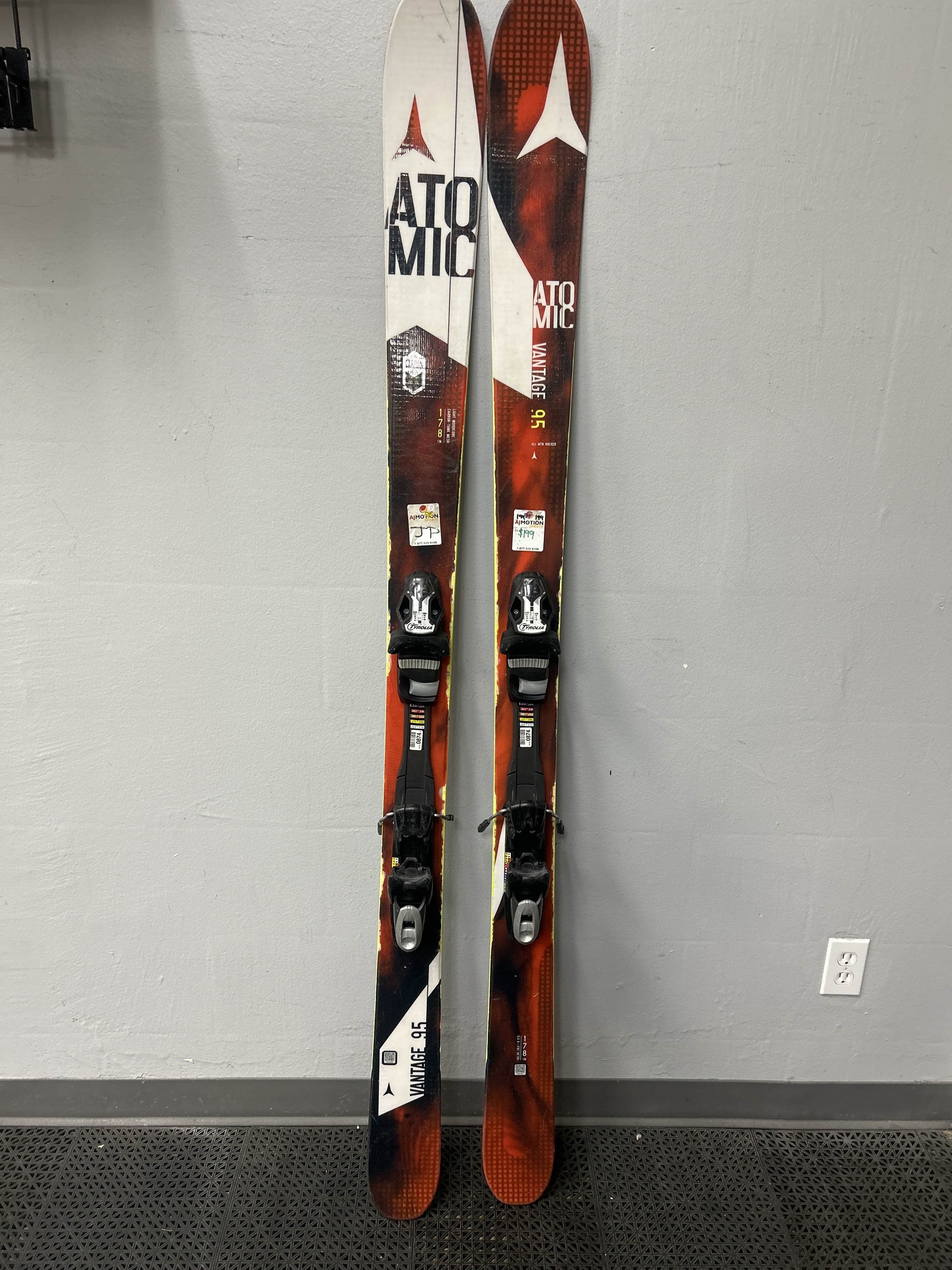 Used Atomic Vantage 95 178cm Skis w/ Tyrolia SP 12 Demo Binding