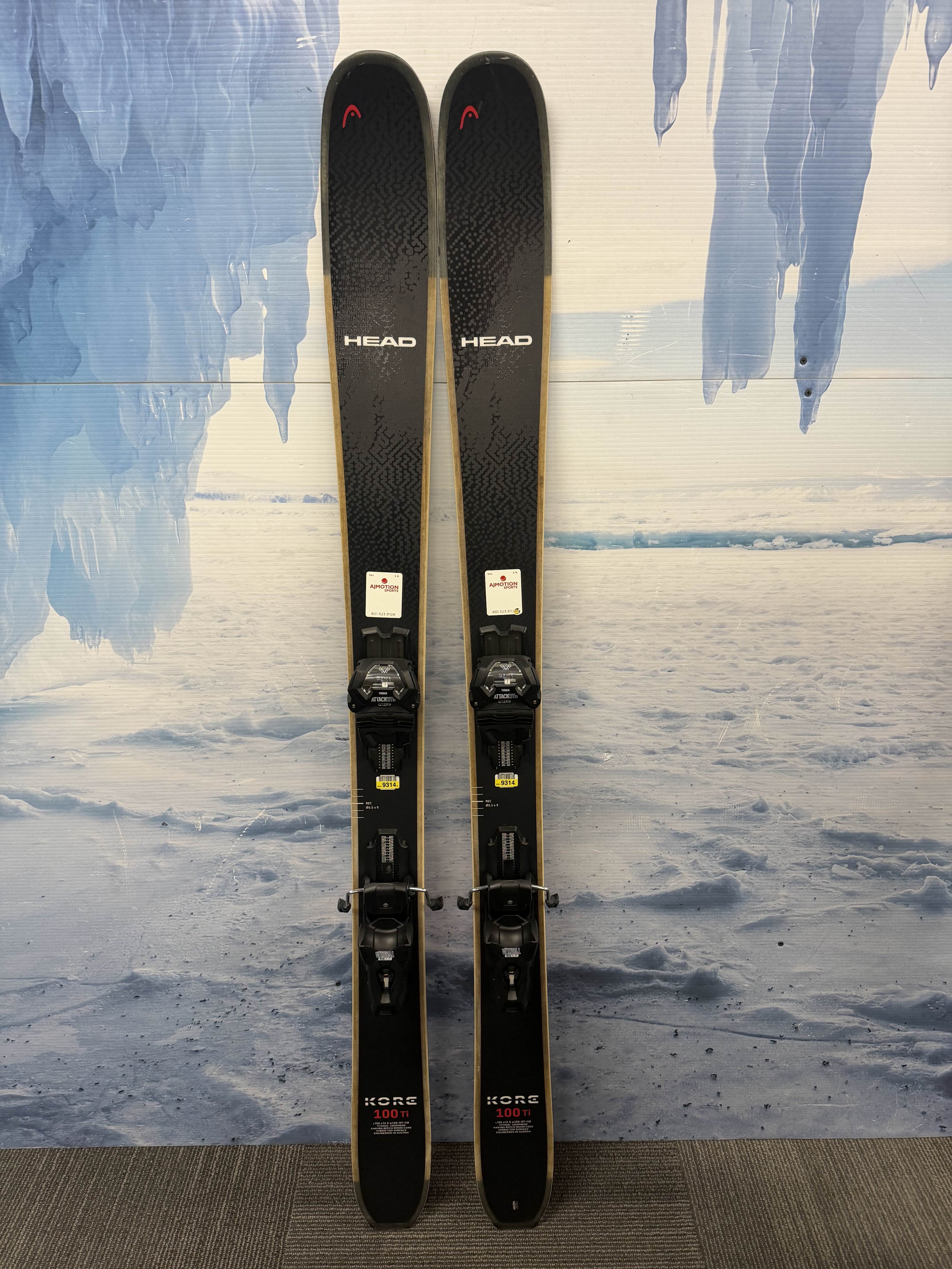 New Head Kore 100 Ti 156cm Skis w/ Tyrolia Attack LYT 11 Bindings
