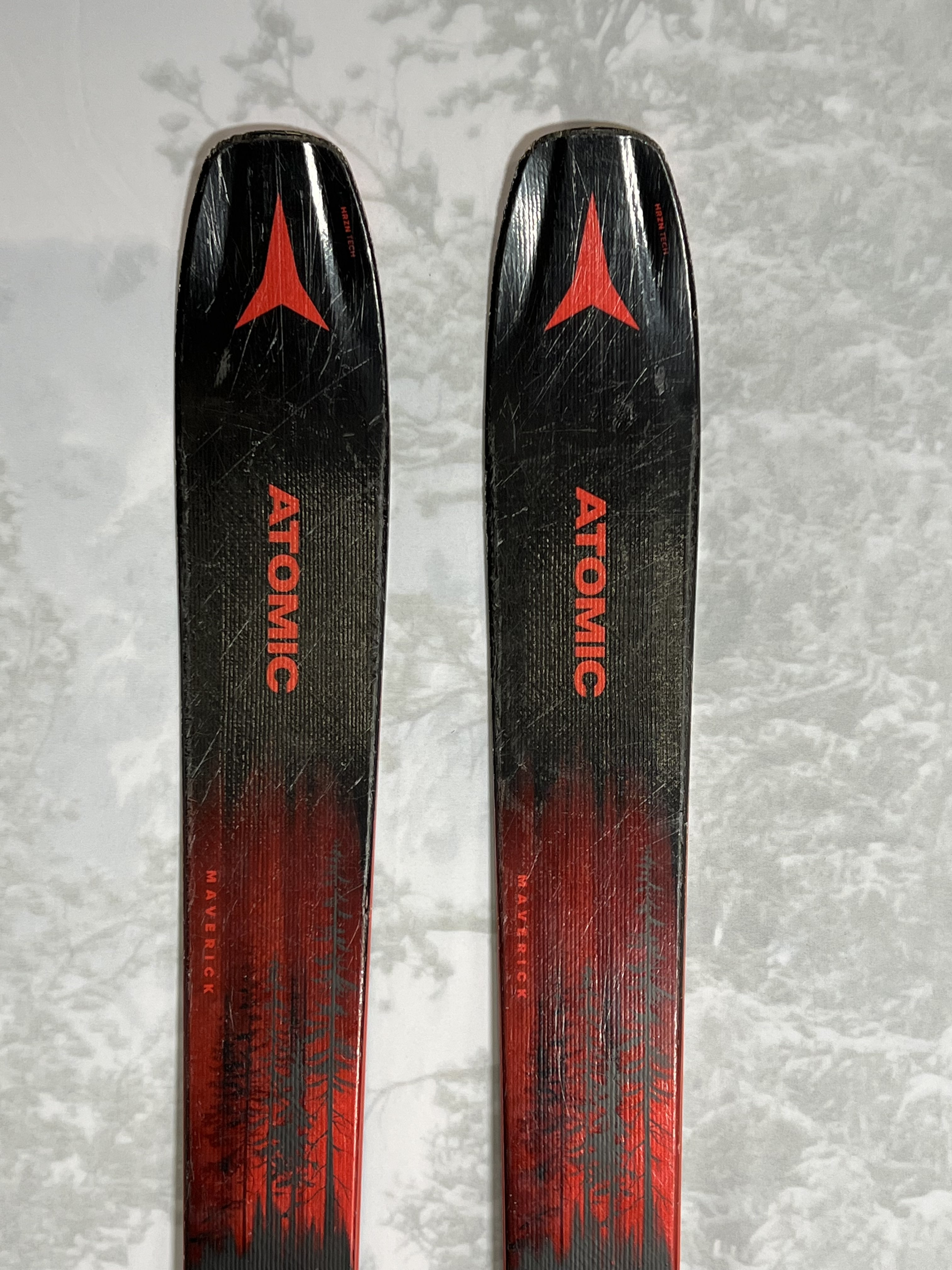 Used Atomic Maverick Skis 95 180 cm 2024 w/ Tyrolia Attack 14 Demo Bindings