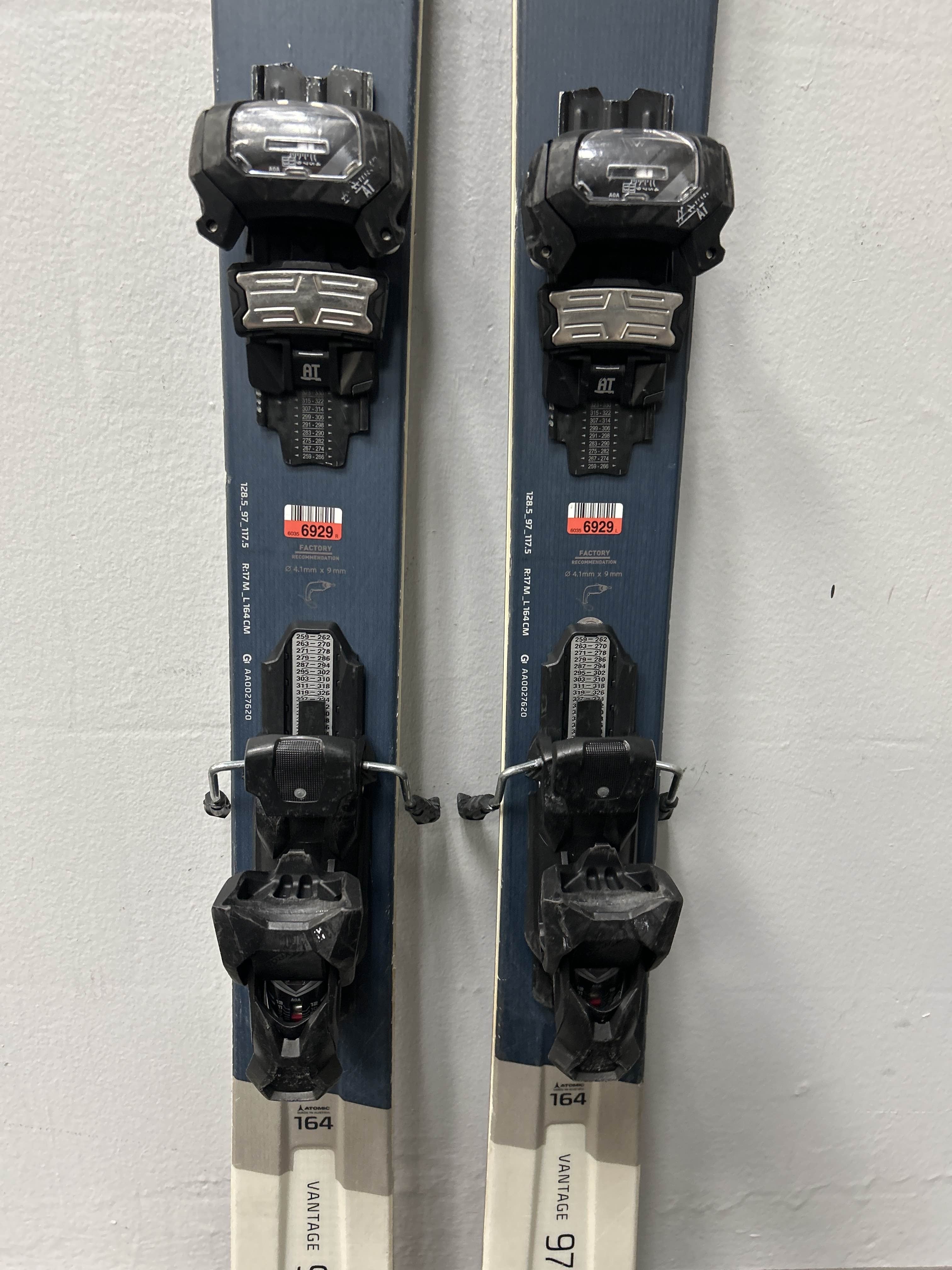 Used Atomic Vantage 97C 164cm Skis w/ Tyrolia SP 10 Demo Binding