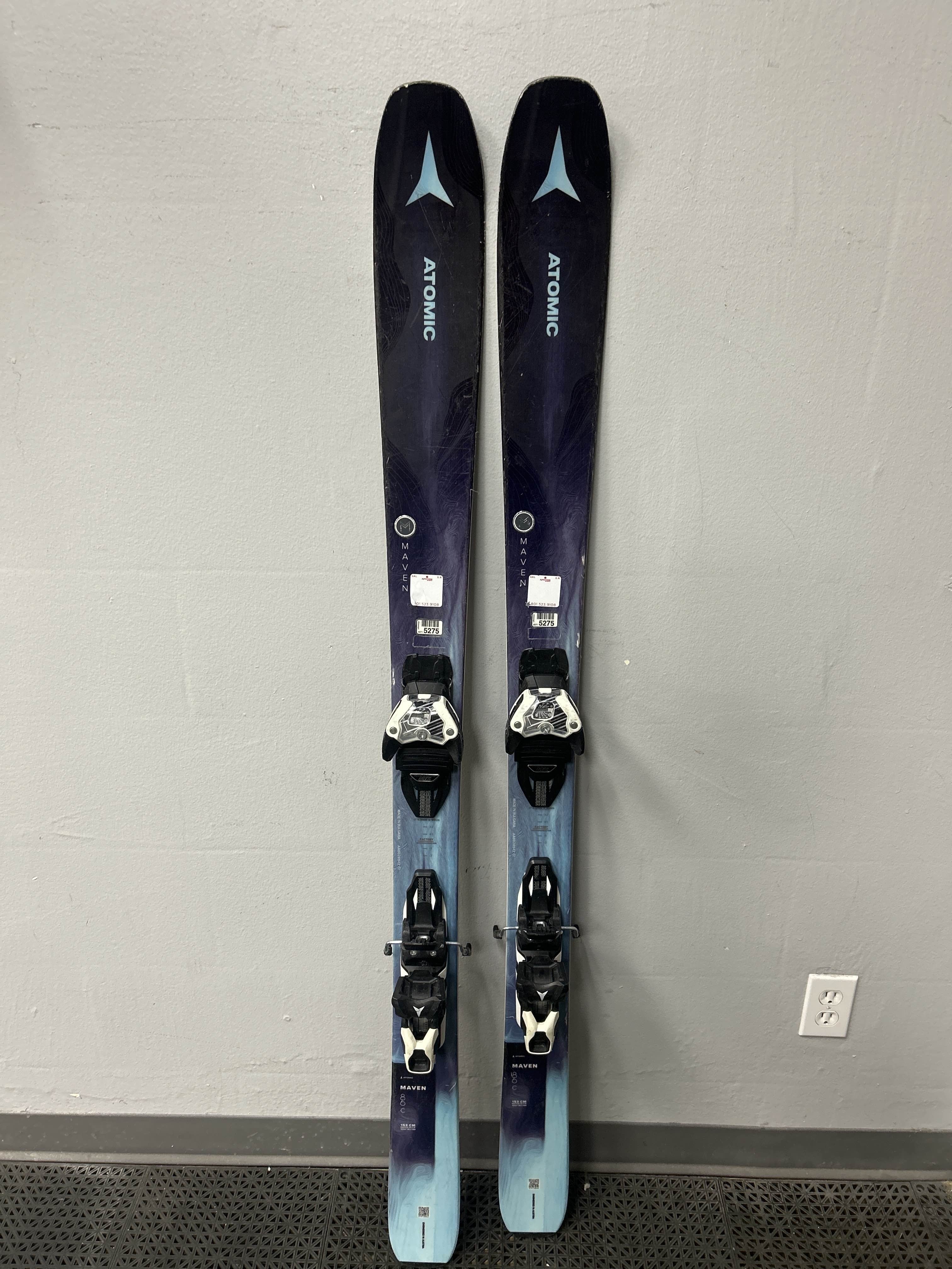 Used Atomic Maven 86 C 153cm Skis w/ Atomic Warden 11 Demo Binding