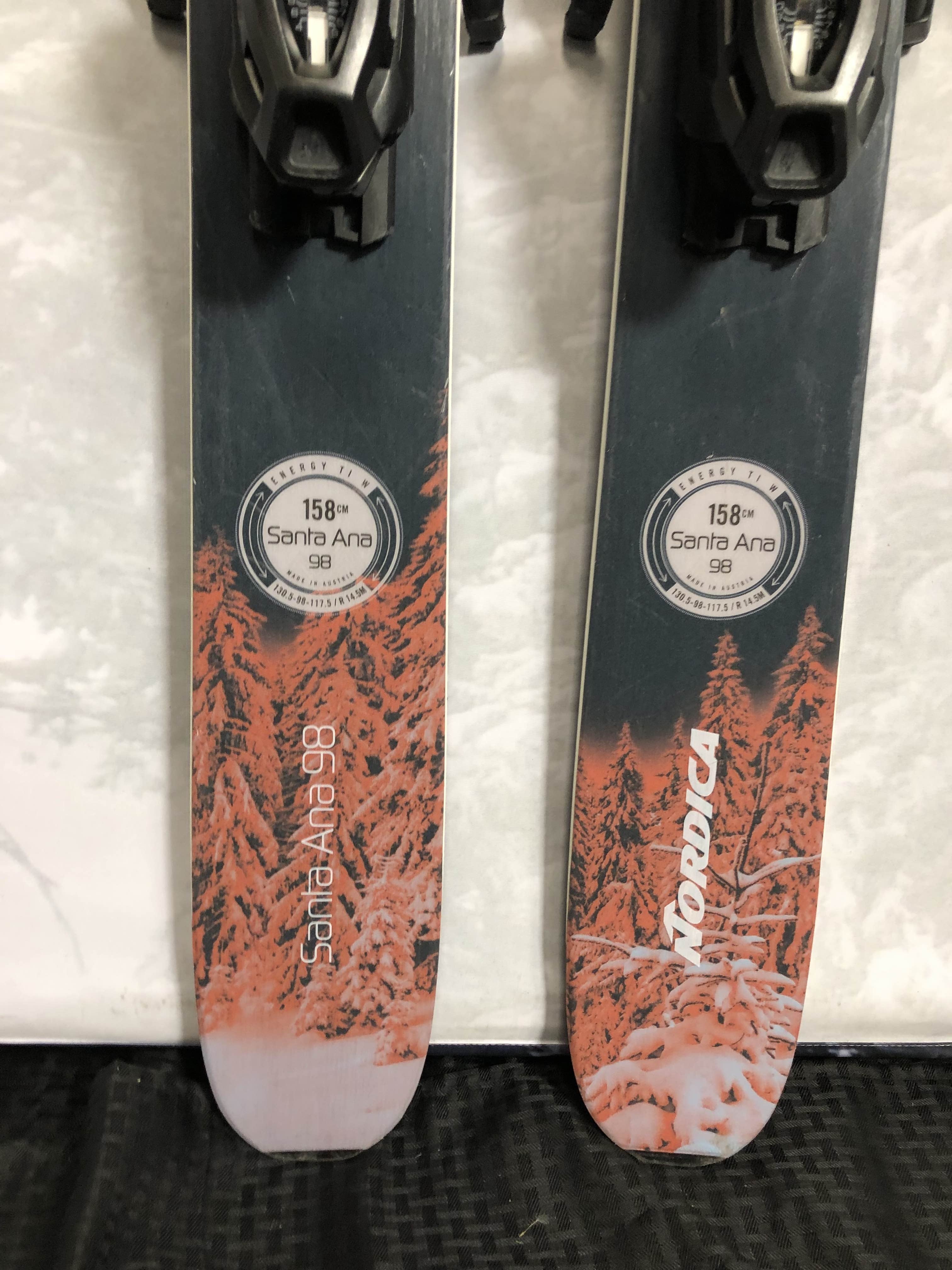 Used 2024 Santa Ana 98 skis - 165cm w/ Tyrollia Attack 11 MN Demo Bindings