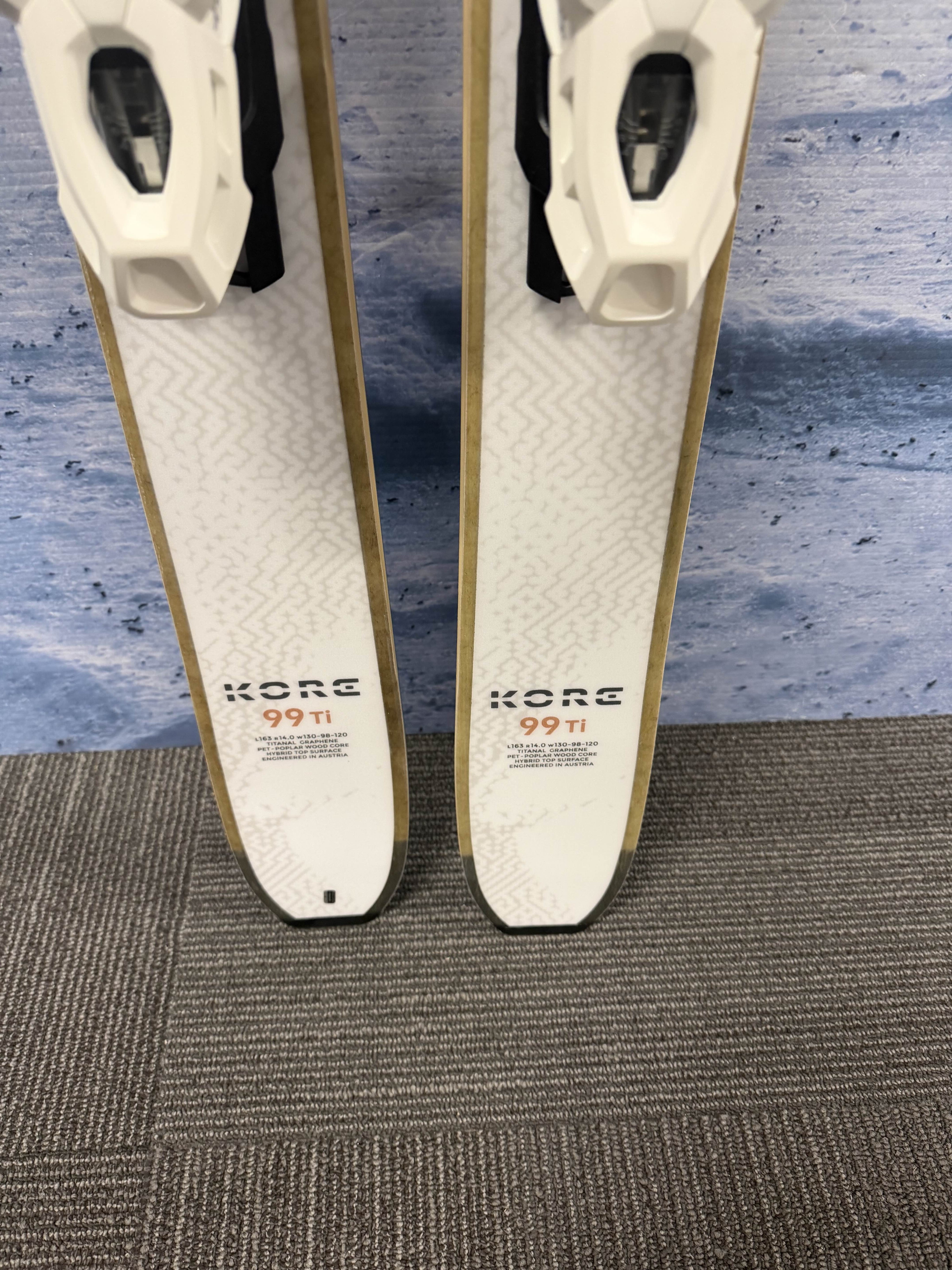 New Head Kore 99 Ti 163cm Skis w/ Tyrolia Attack LYT 11 Bindings