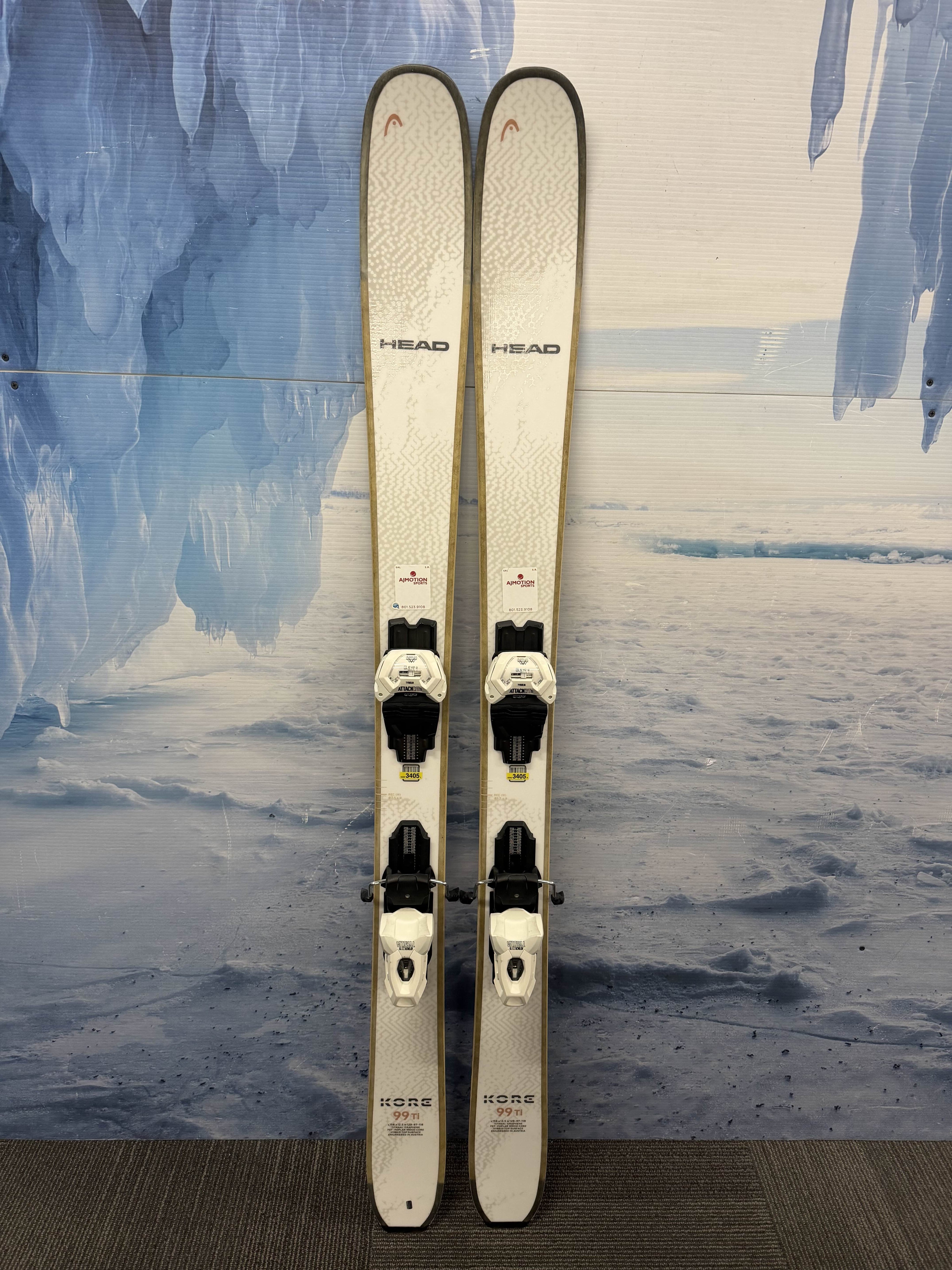 New Head Kore 99 Ti 156cm Skis w/ Tyrolia Attack LYT 11 Bindings
