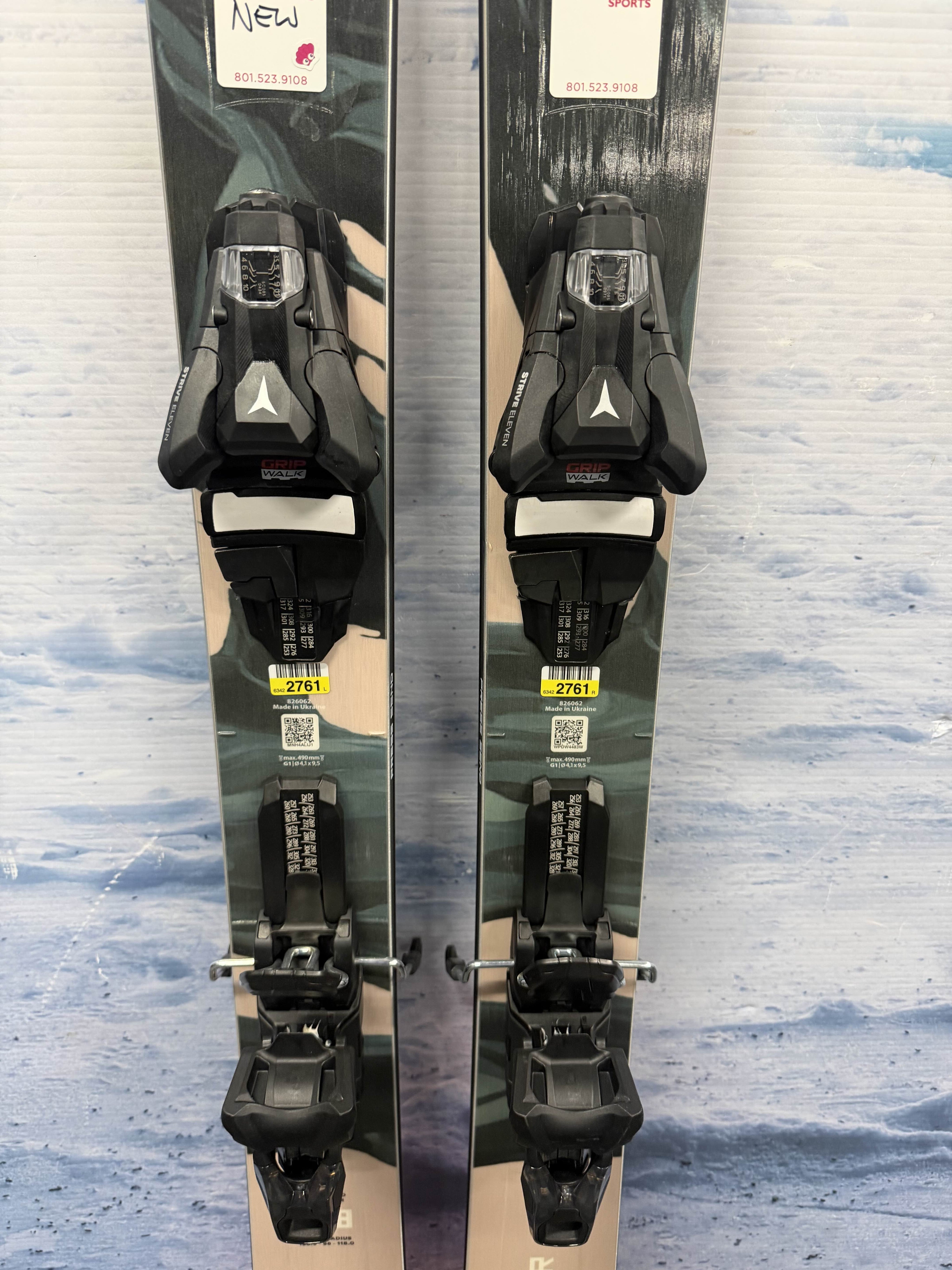 New Blizzard Rustler 9 168cm Skis w/ Atomic Strive 11 Bindings