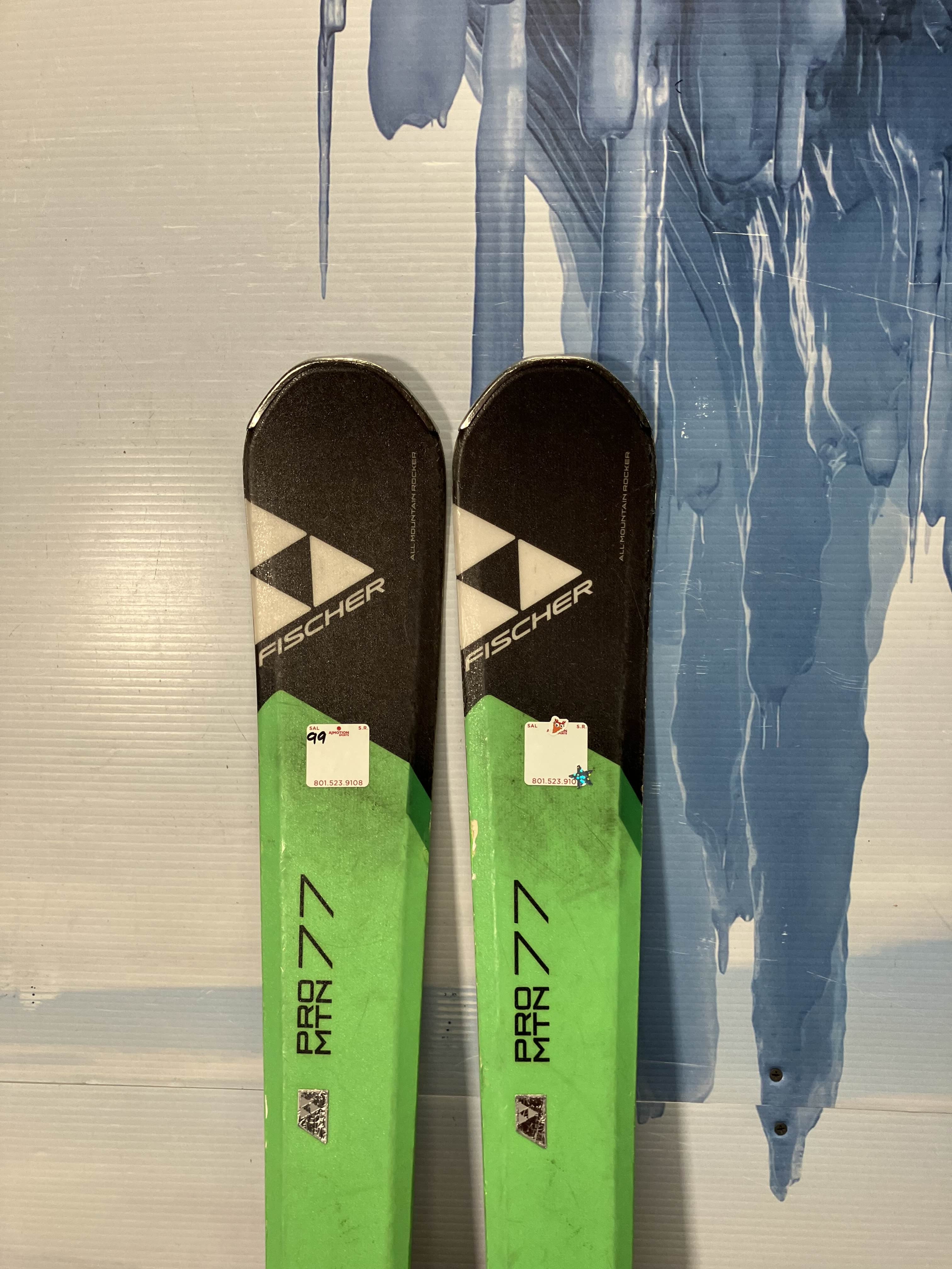 Used Fischer Pro Mnt 77 Men's Ski w/ Fischer 11 Rs Demo Bindings - 171CM