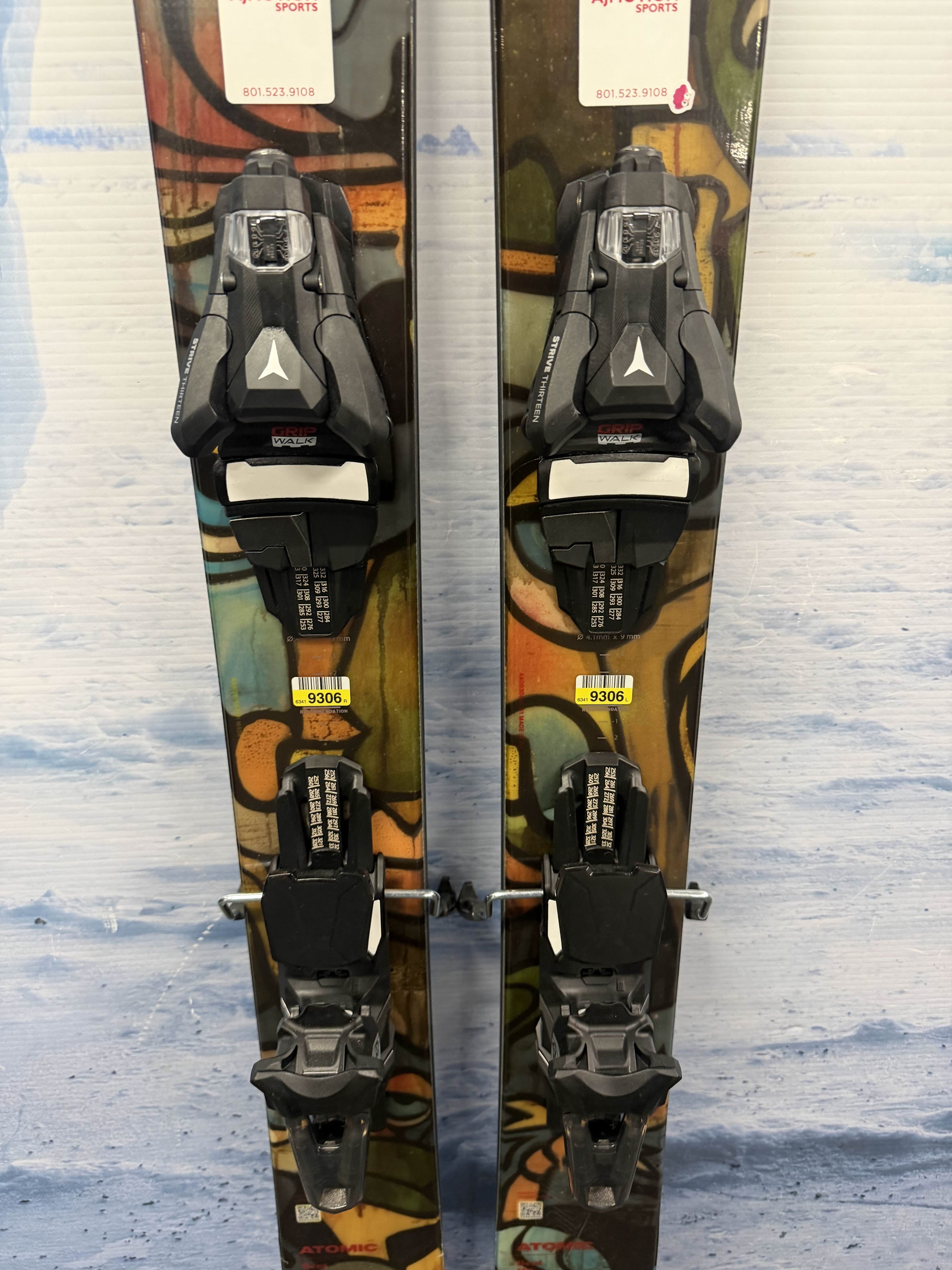 New Atomic Bent 110 172cm Skis w/ Atomic Strive 13 Bindings