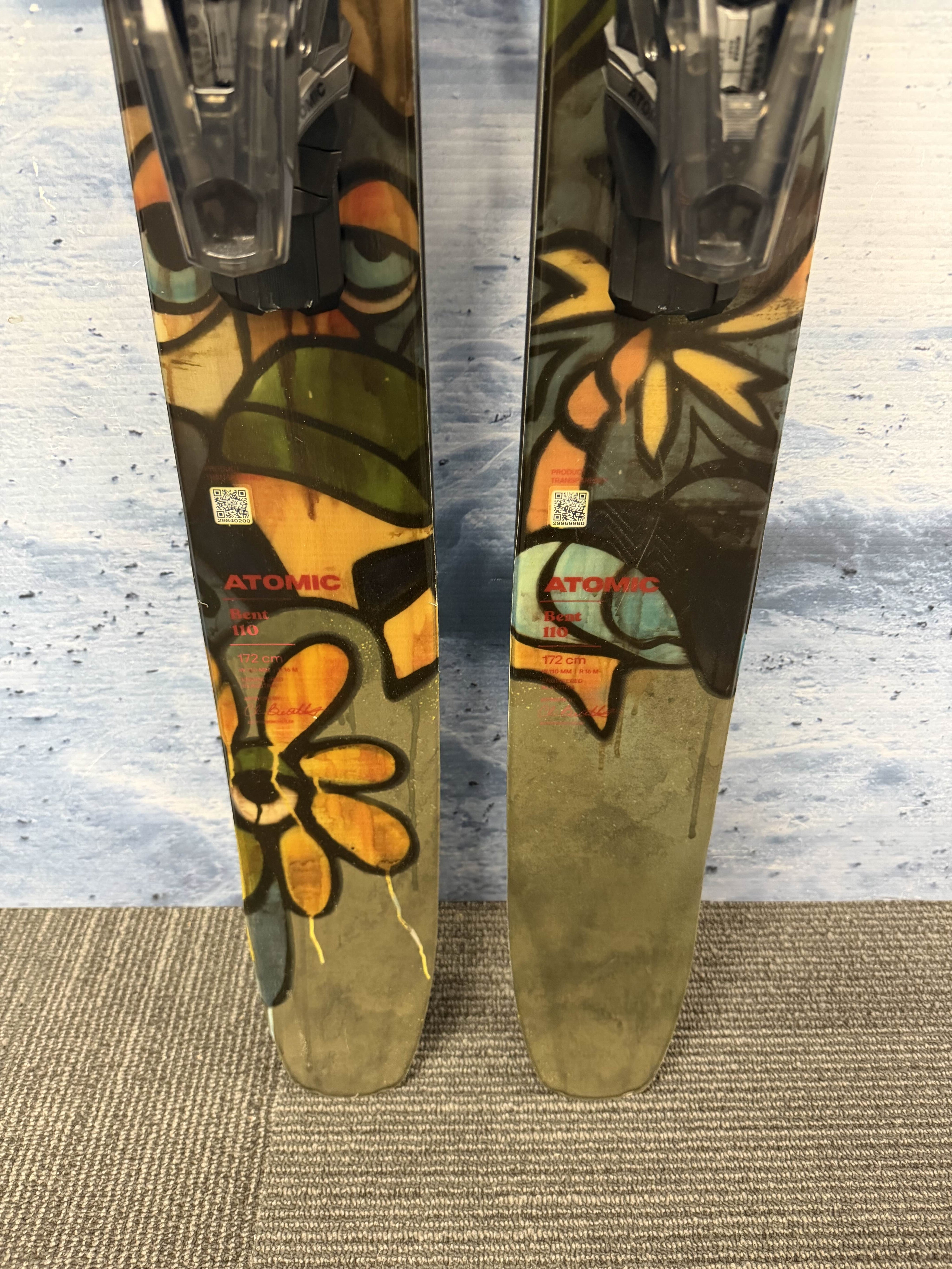 New Atomic Bent 110 172cm Skis w/ Atomic Strive 13 Bindings