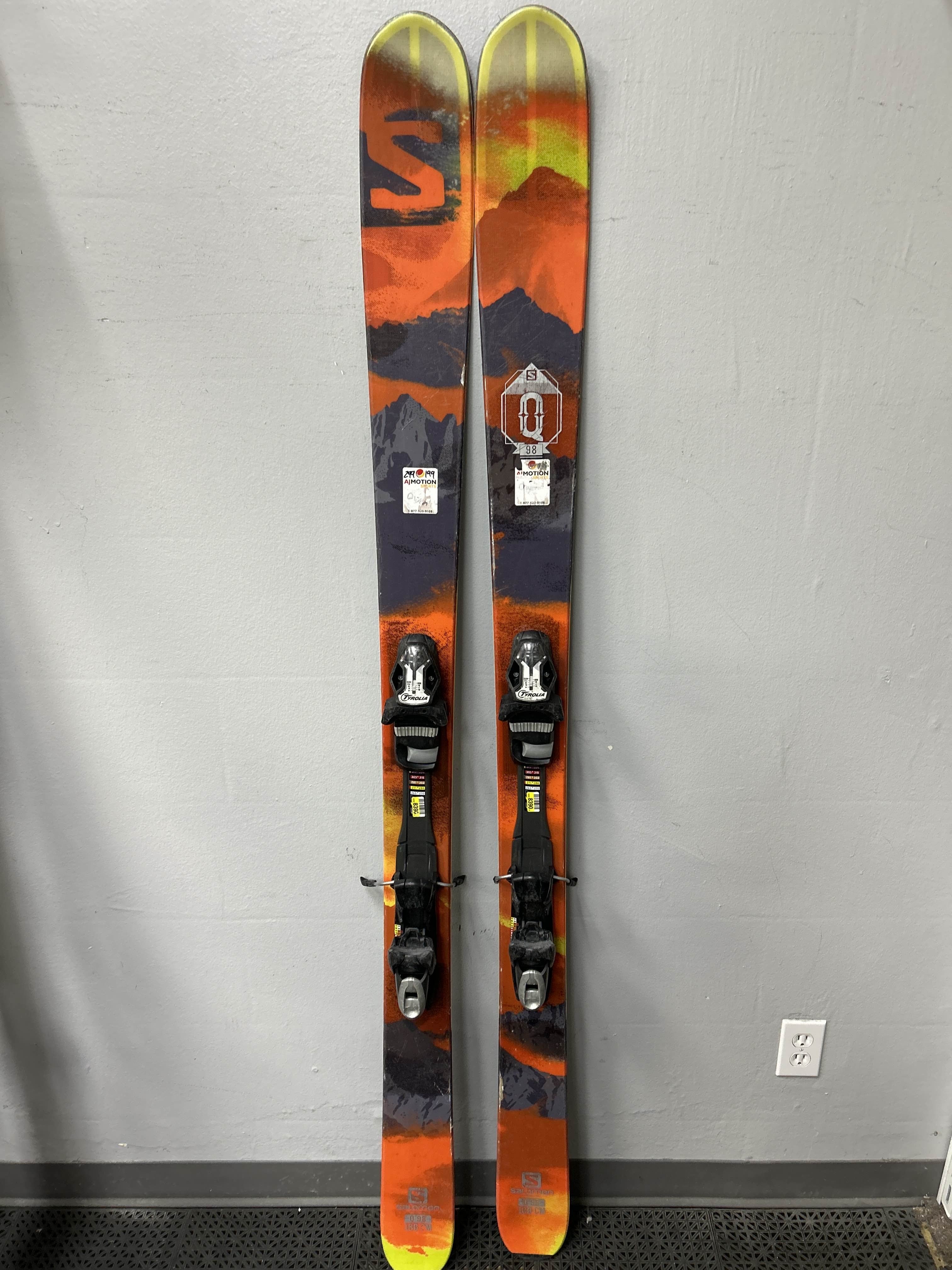 Used Salomon Q 98 Ski 180cm w/ Rental Tyrolia SP12 Binding