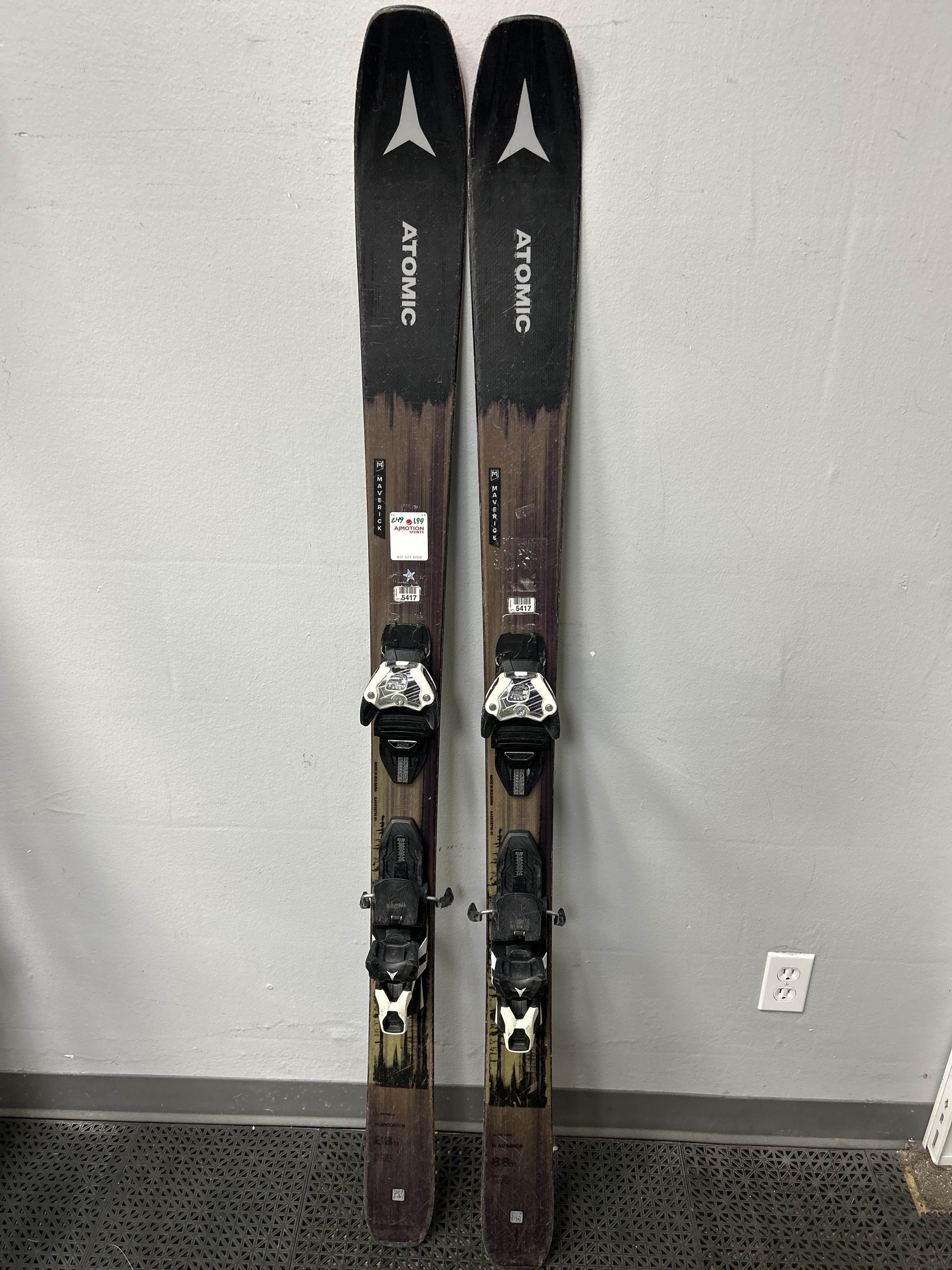 Used Atomic Maverick 88Ti 161cm Skis w/ Atomic Warden 13 Demo Binding