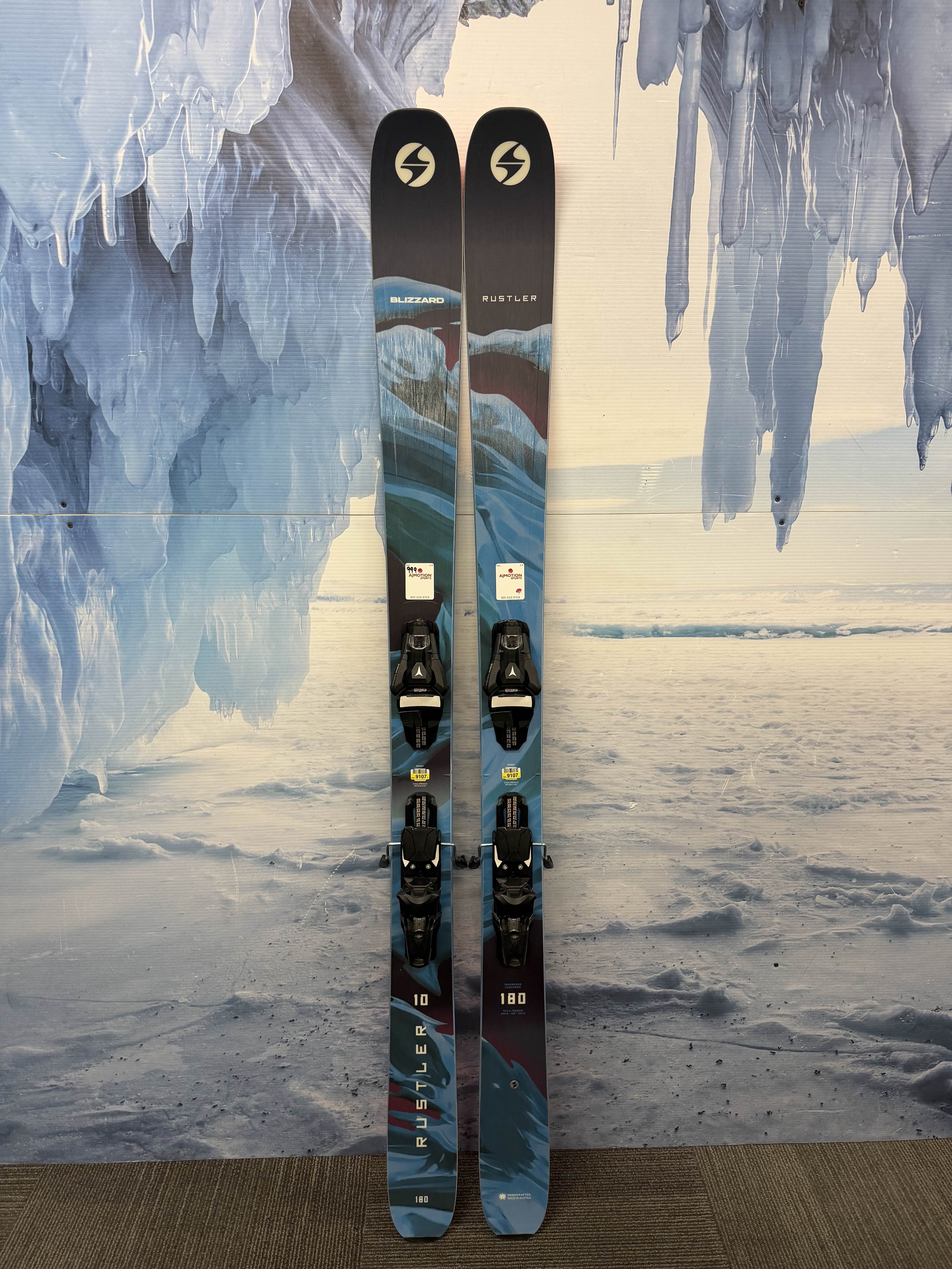 New Blizzard Rustler 10 180cm Skis w/ Atomic Strive 13 Bindings