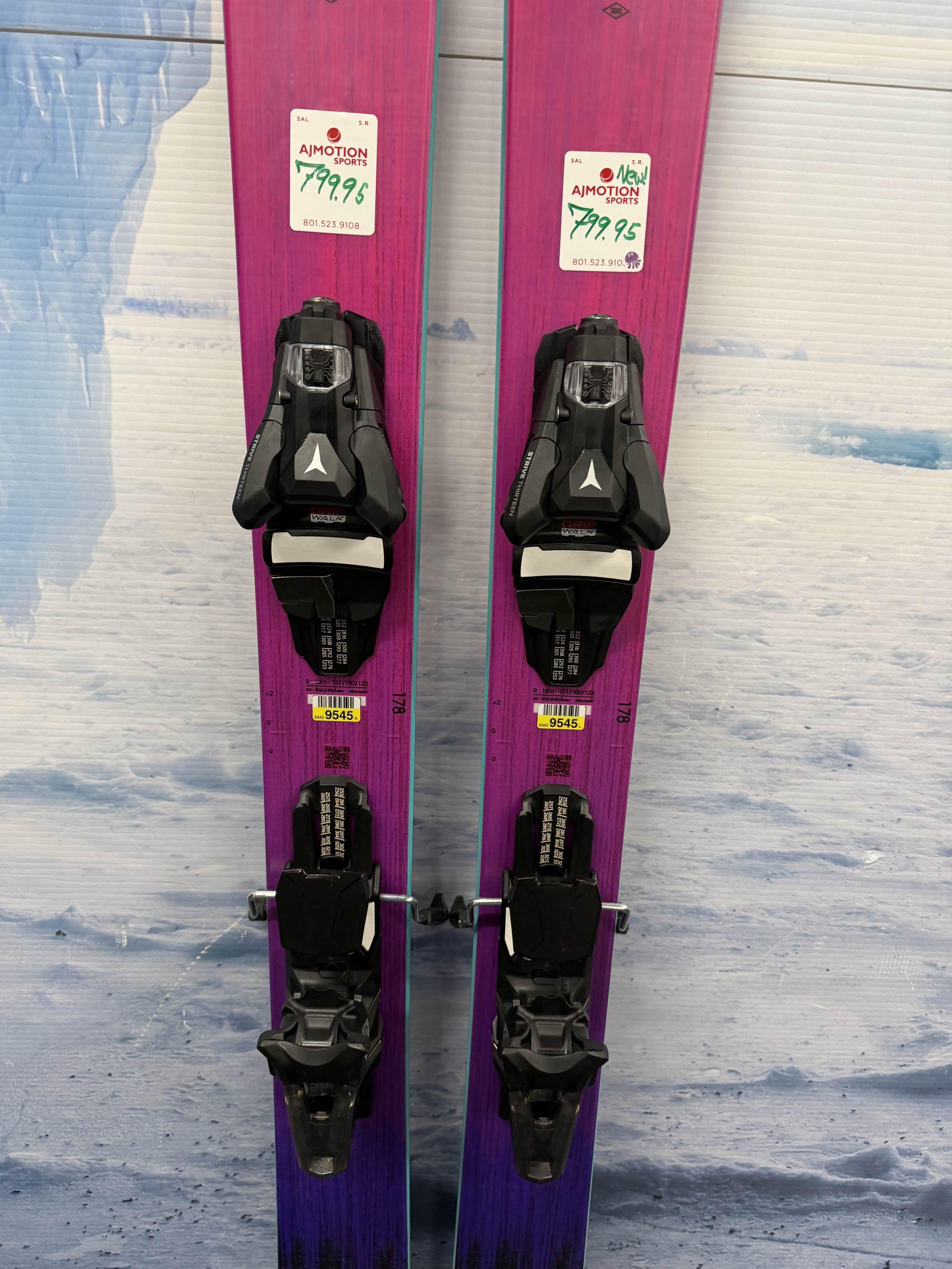 New Rossignol Sender Free 100 178cm Skis w/ Atomic Strive 13 Bindings