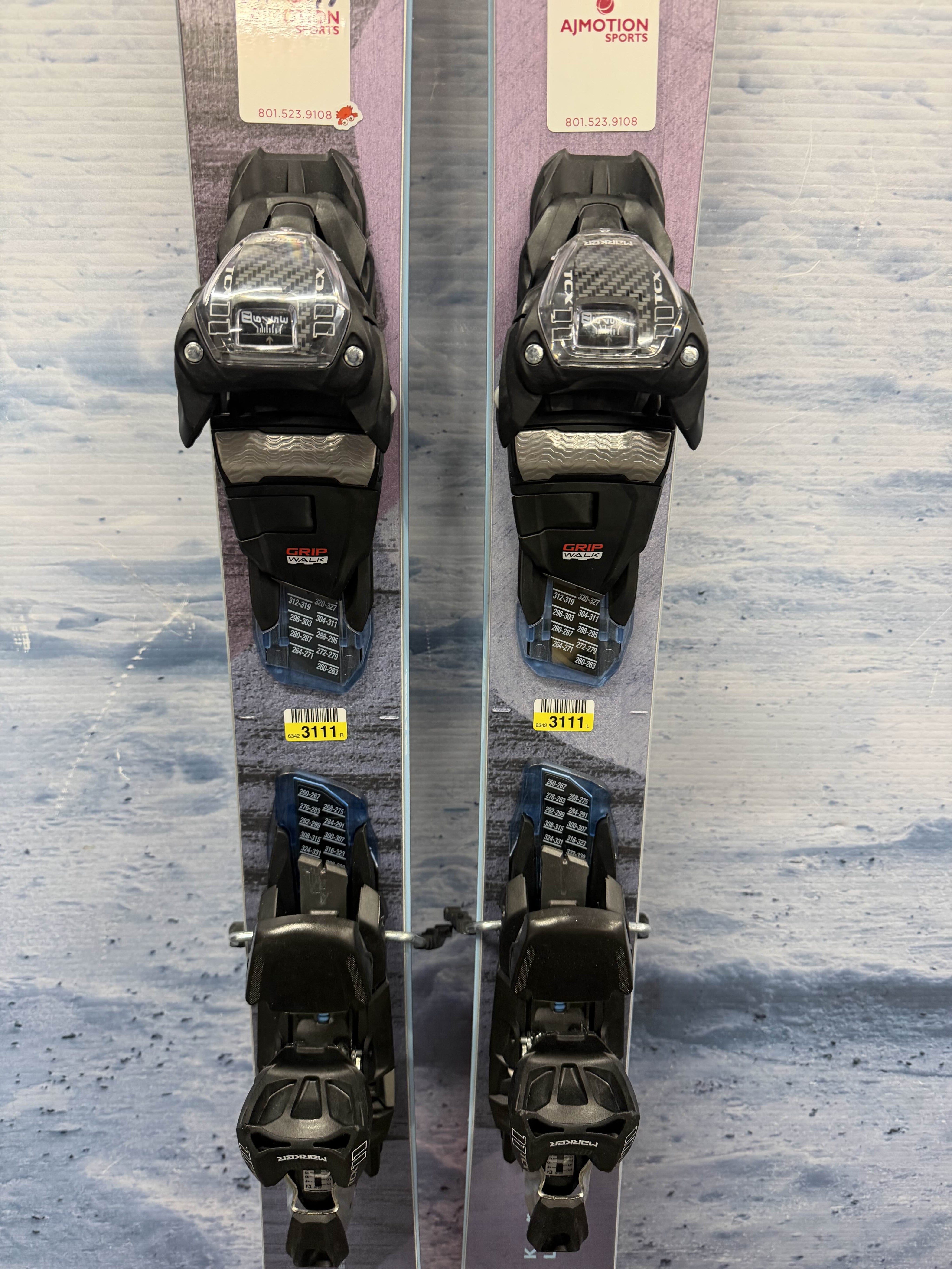 New Blizzard Black Pearl 88 146cm Skis w/ Marker 11 TCX Bindings