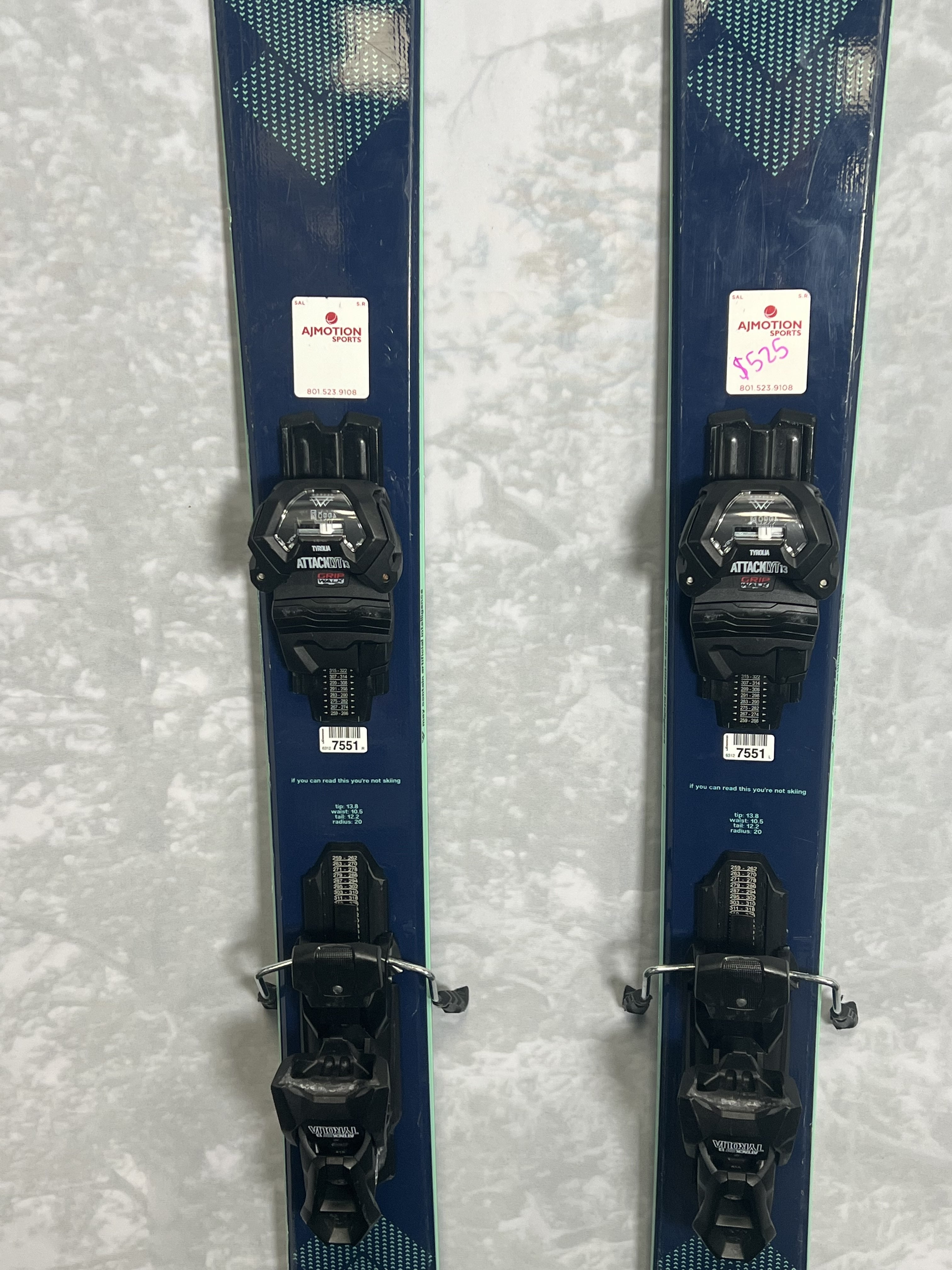 Lightly Used Black Crows Atris Skis 105 178 cm 2025 w/ Tyrolia Attacl LYT 13 Demo Bindings