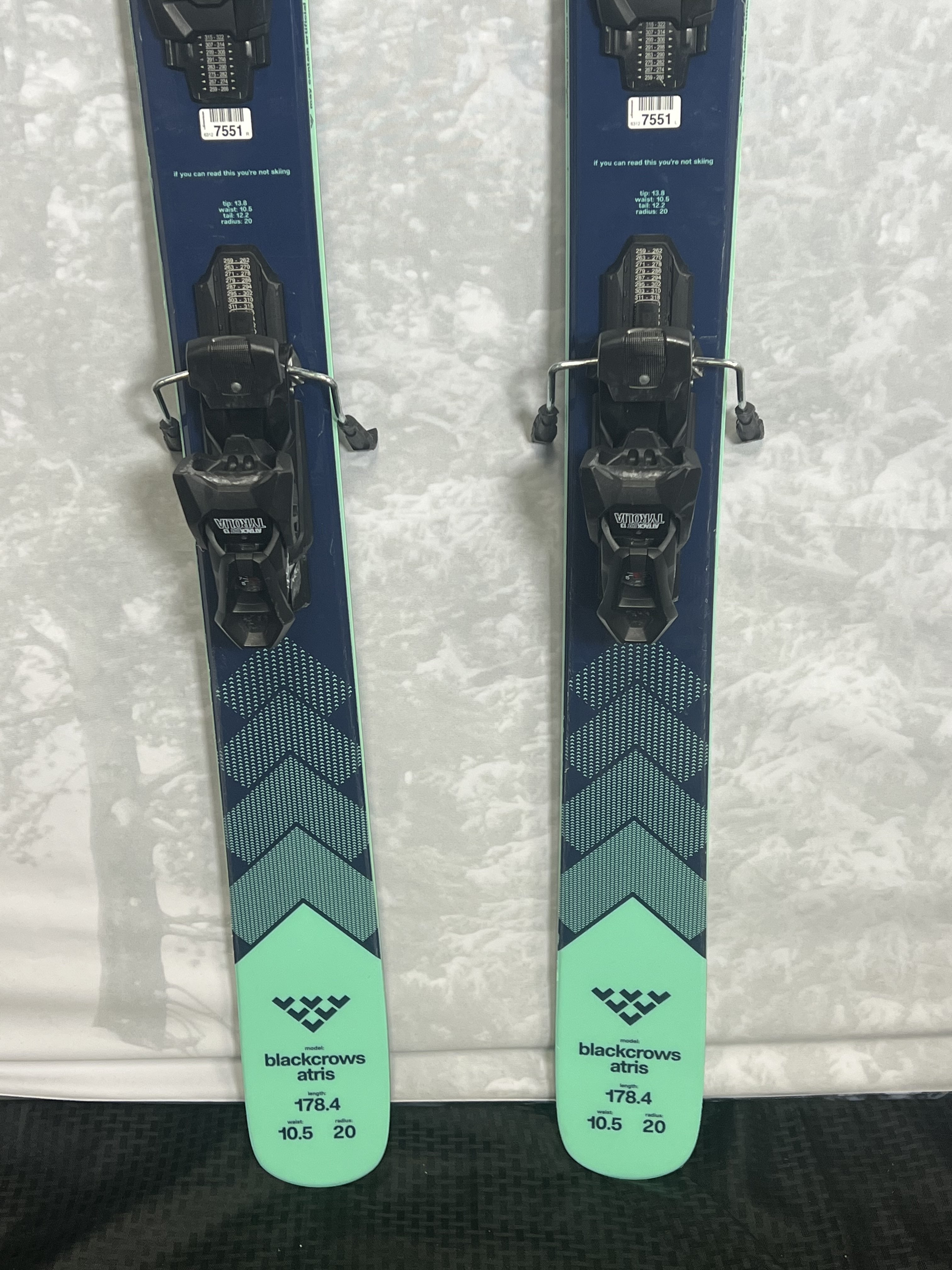 Lightly Used Black Crows Atris Skis 105 178 cm 2025 w/ Tyrolia Attacl LYT 13 Demo Bindings