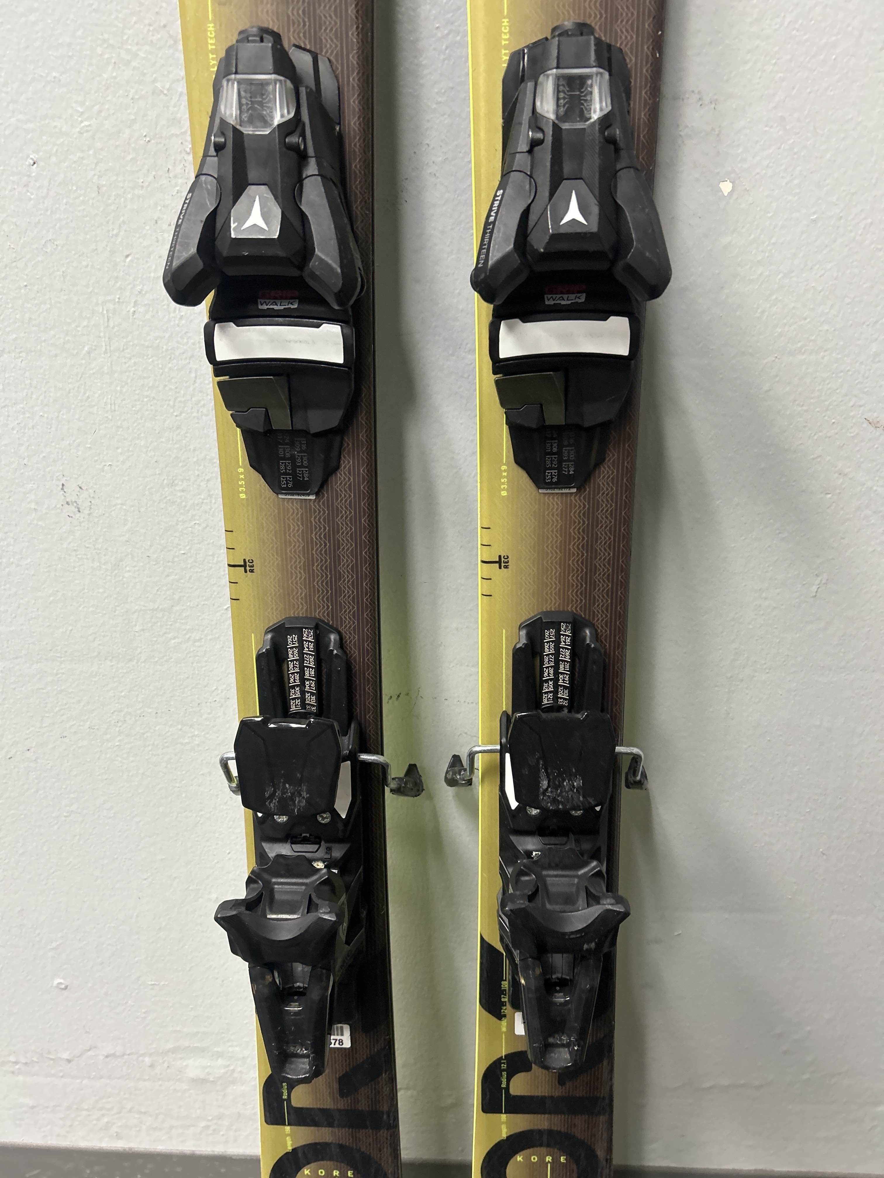 Used Head Kore 93 w 156 cm Skis w/ Atomic Strive 13 Demo Binding