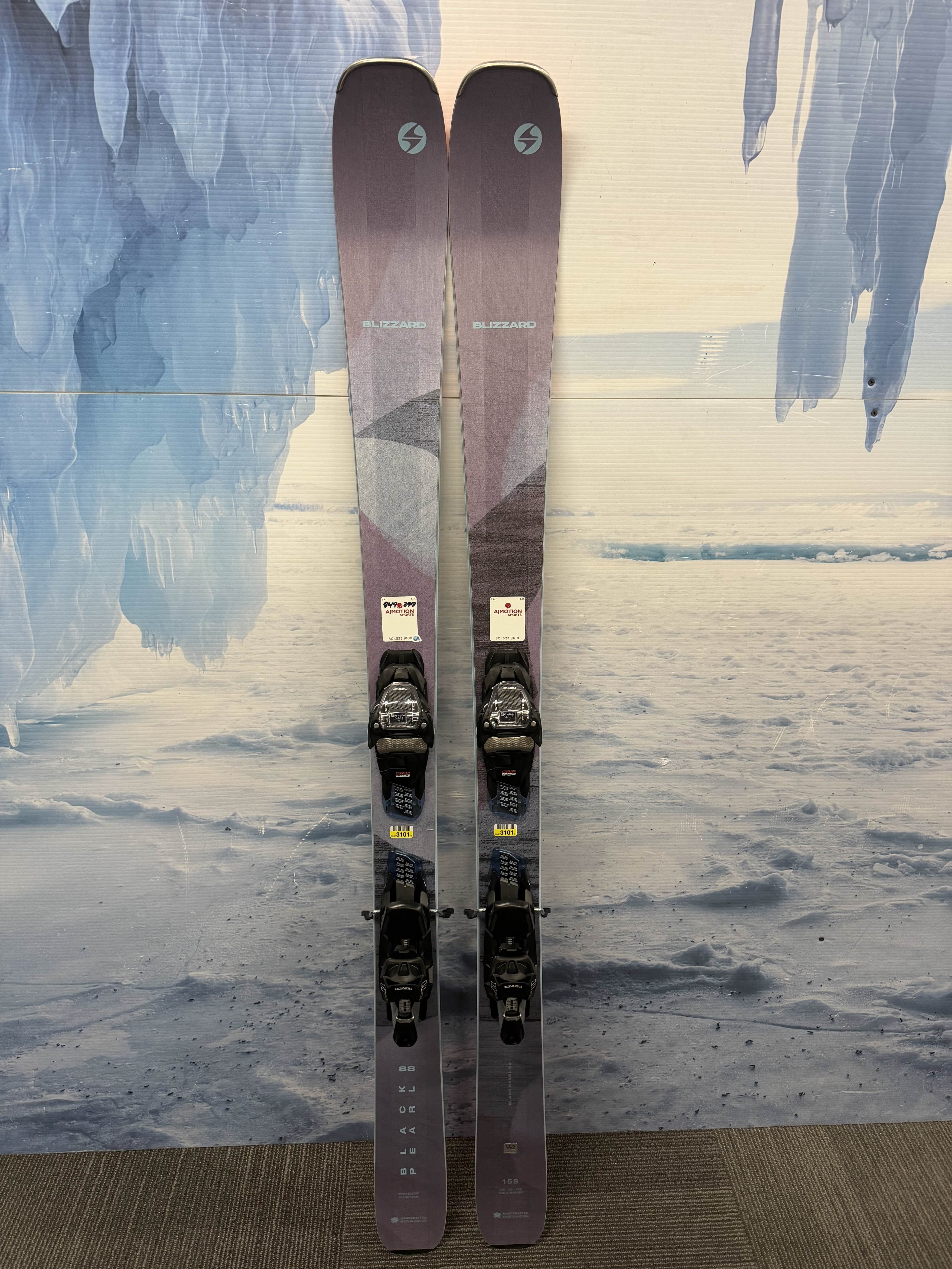 New Blizzard Black Pearl 88 158cm Skis w/ Marker 11 TCX Bindings